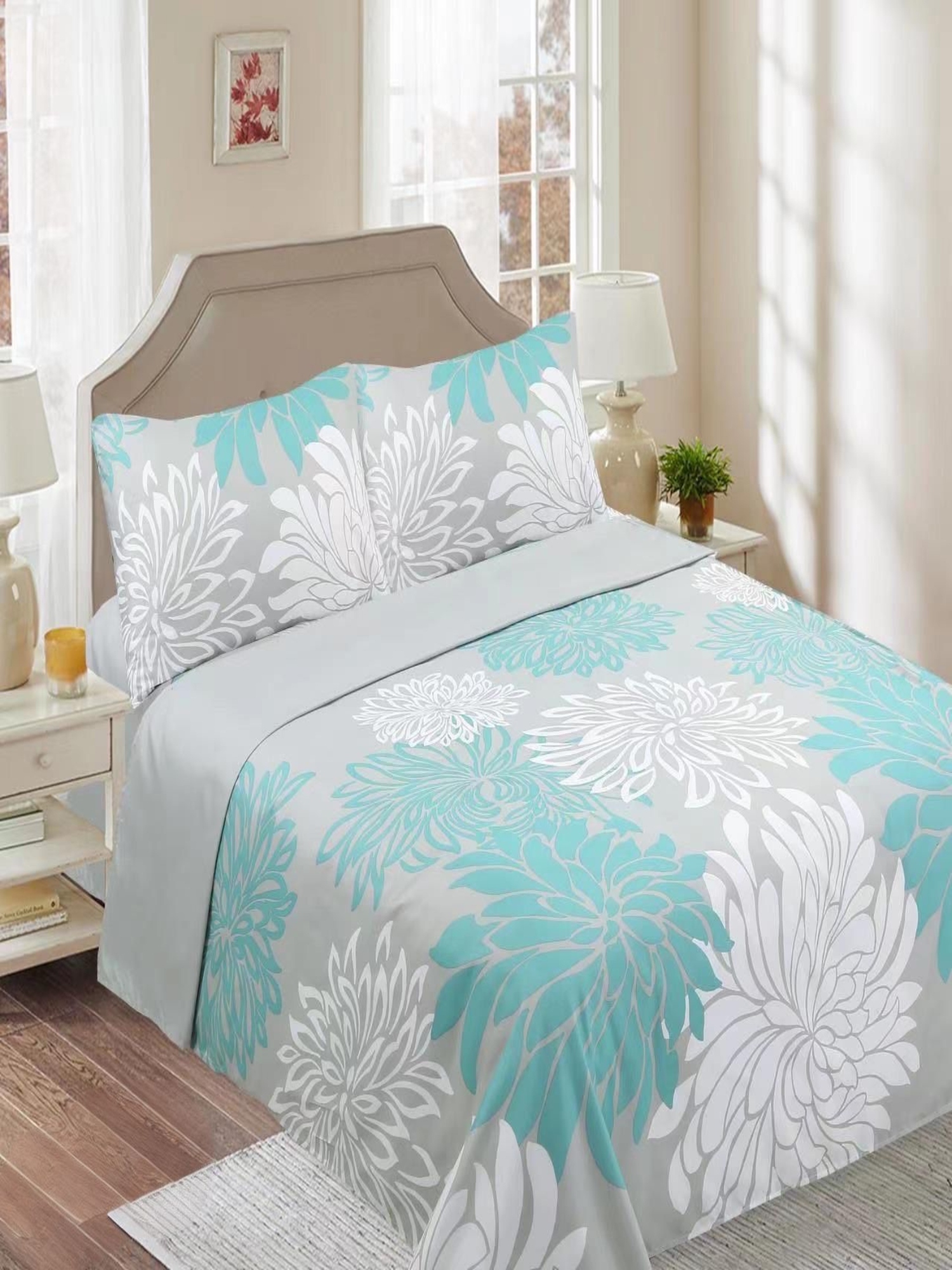 SET SÁBANAS KING 144 HILOS MULTICOLOR LISO 180 X 200 CM - 3