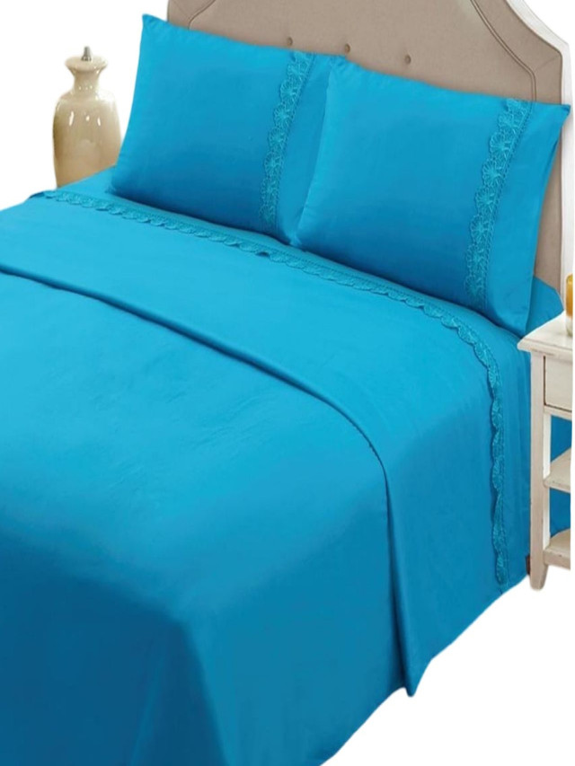 SET SÁBANAS 2 PLAZAS 144 HILOS MULTICOLOR LISO - 2