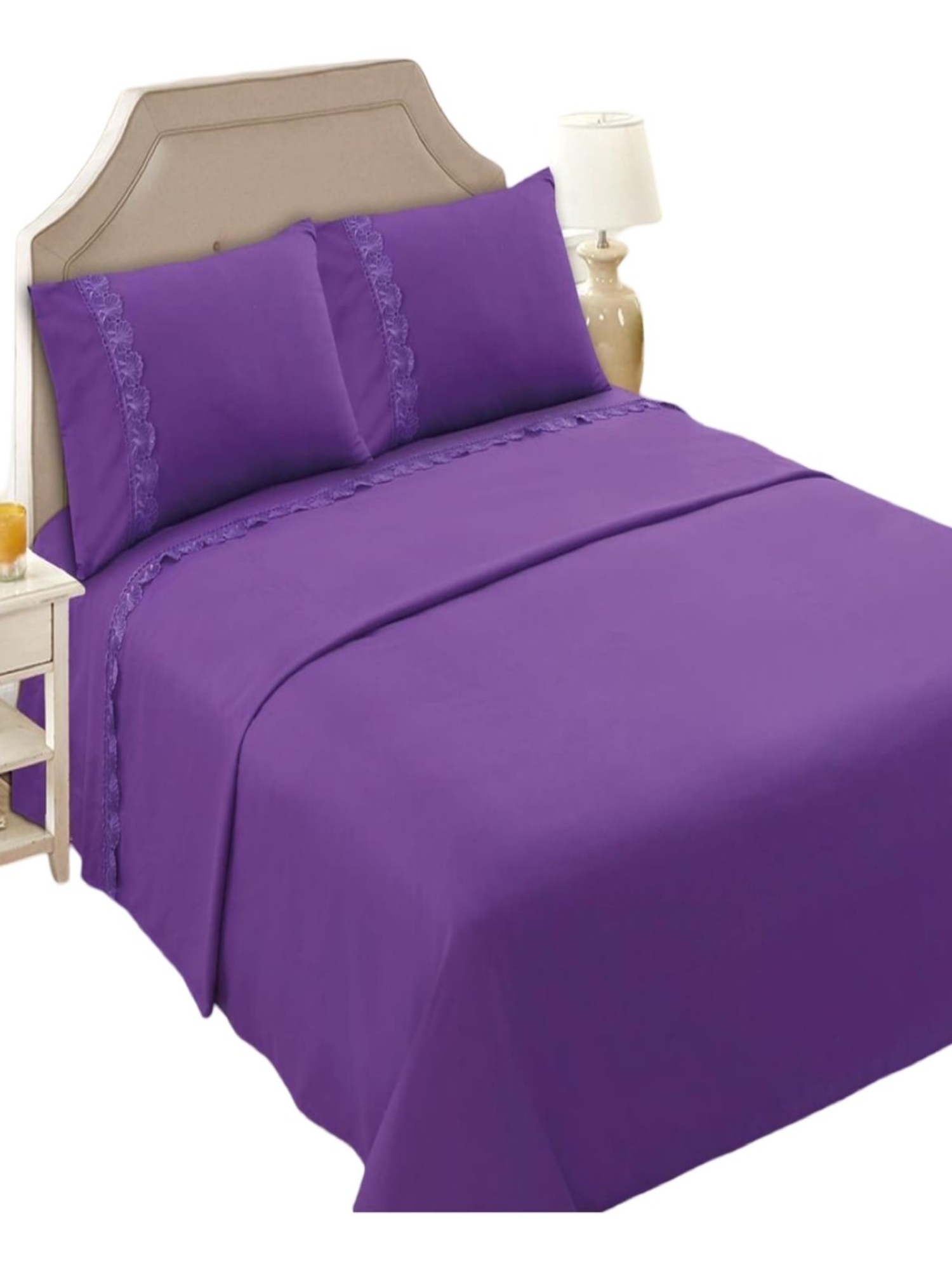 SET SÁBANAS KING 144 HILOS MULTICOLOR LISO 180 X 200 CM - 1