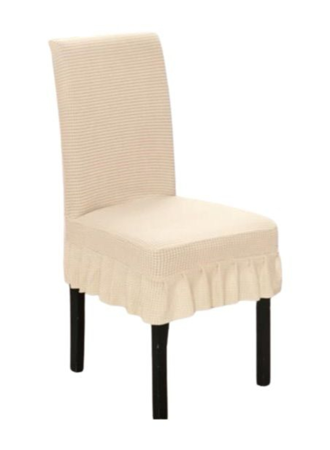 FUNDA SILLA TURKAS CON FARALAO BEIGE - 1