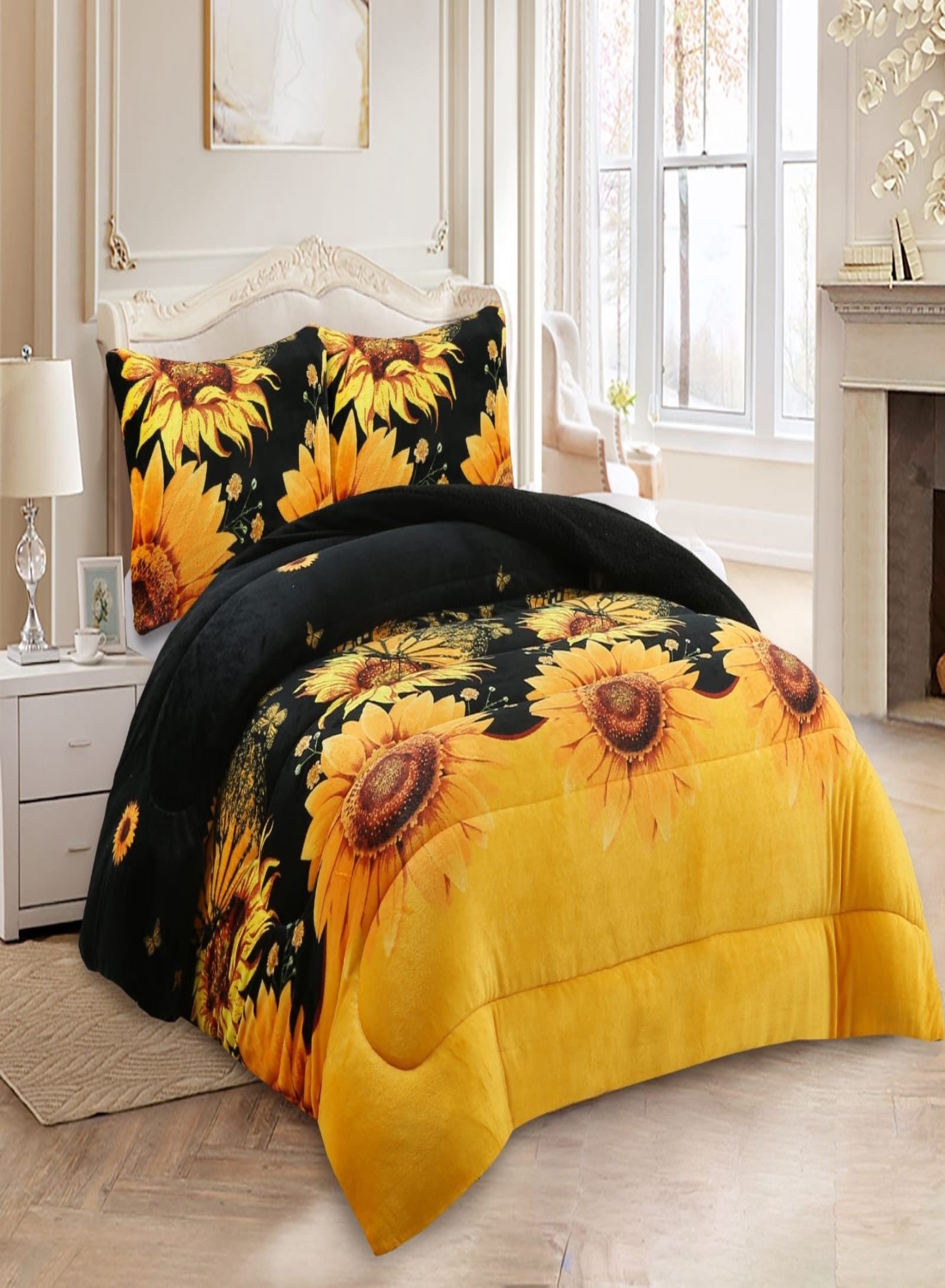 CUBRECAMA PLUSH MULTICOLOR LISO INVIERNO CON CHIPORRO - 3