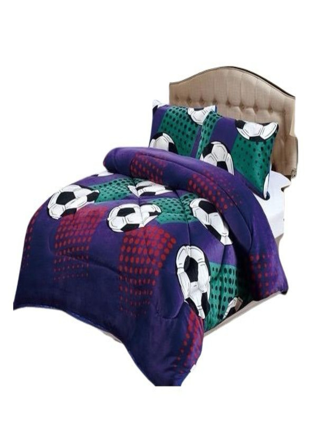 CUBRECAMA 1.5 PLAZAS PLUSH MULTICOLOR LISO INVIERNO CON CHIPORRO - 2
