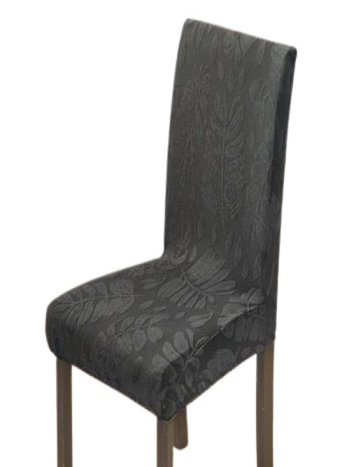 FUNDA SILLA CON DISEÑO HOJA GRIS - 2