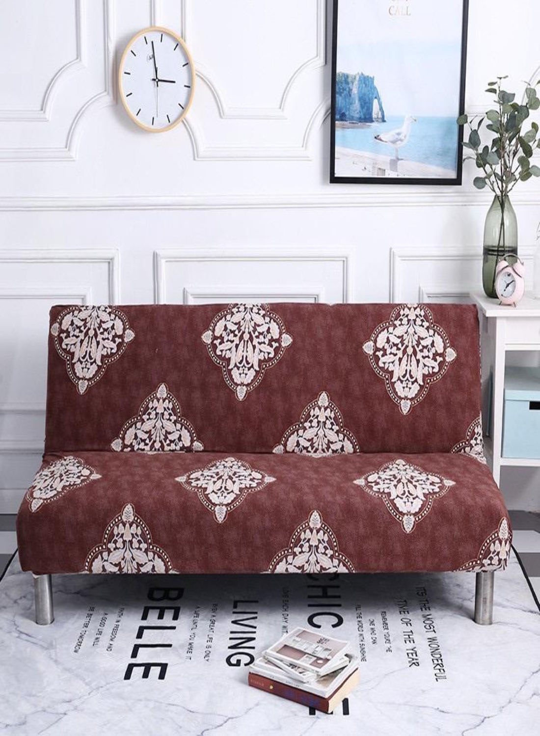 FUNDA FUTÓN ELASTICADA 200 X 110 CM CAFÉ - 3