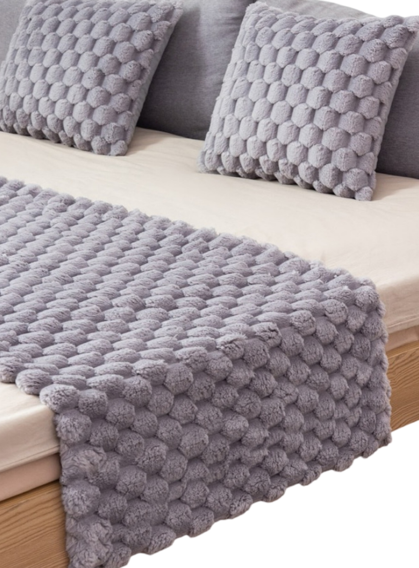PIECERA ESTILO PERLA ELEGANTE SIN FUNDAS 190 X 70 CM PLUSH GRIS - 2
