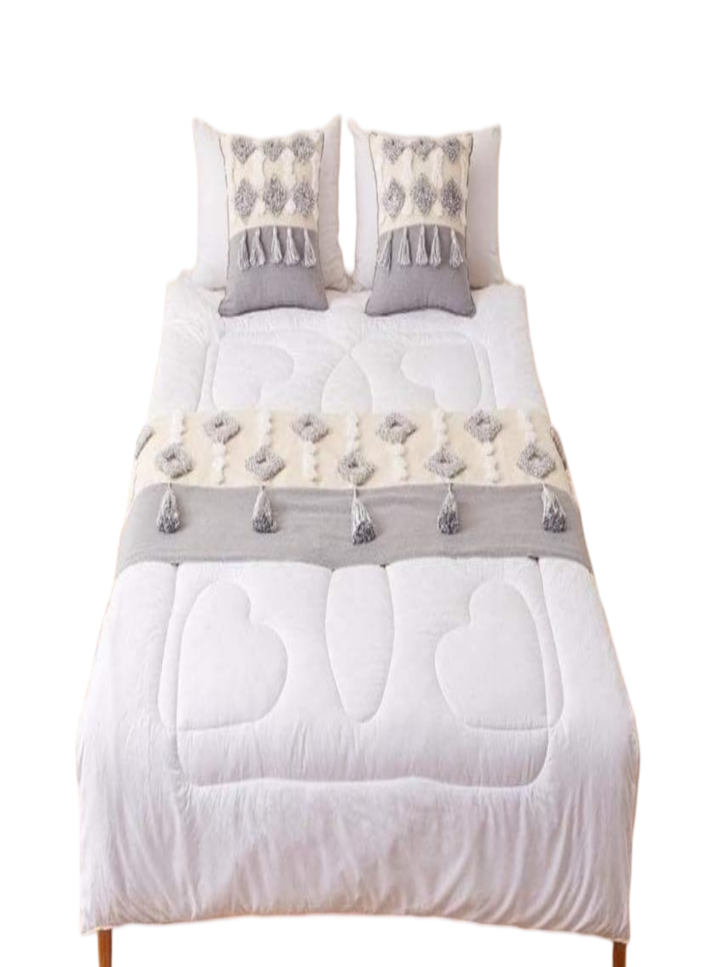 PIECERA BOHO ELEGANTE SIN FUNDAS 210 X 70 CM GRIS - 1