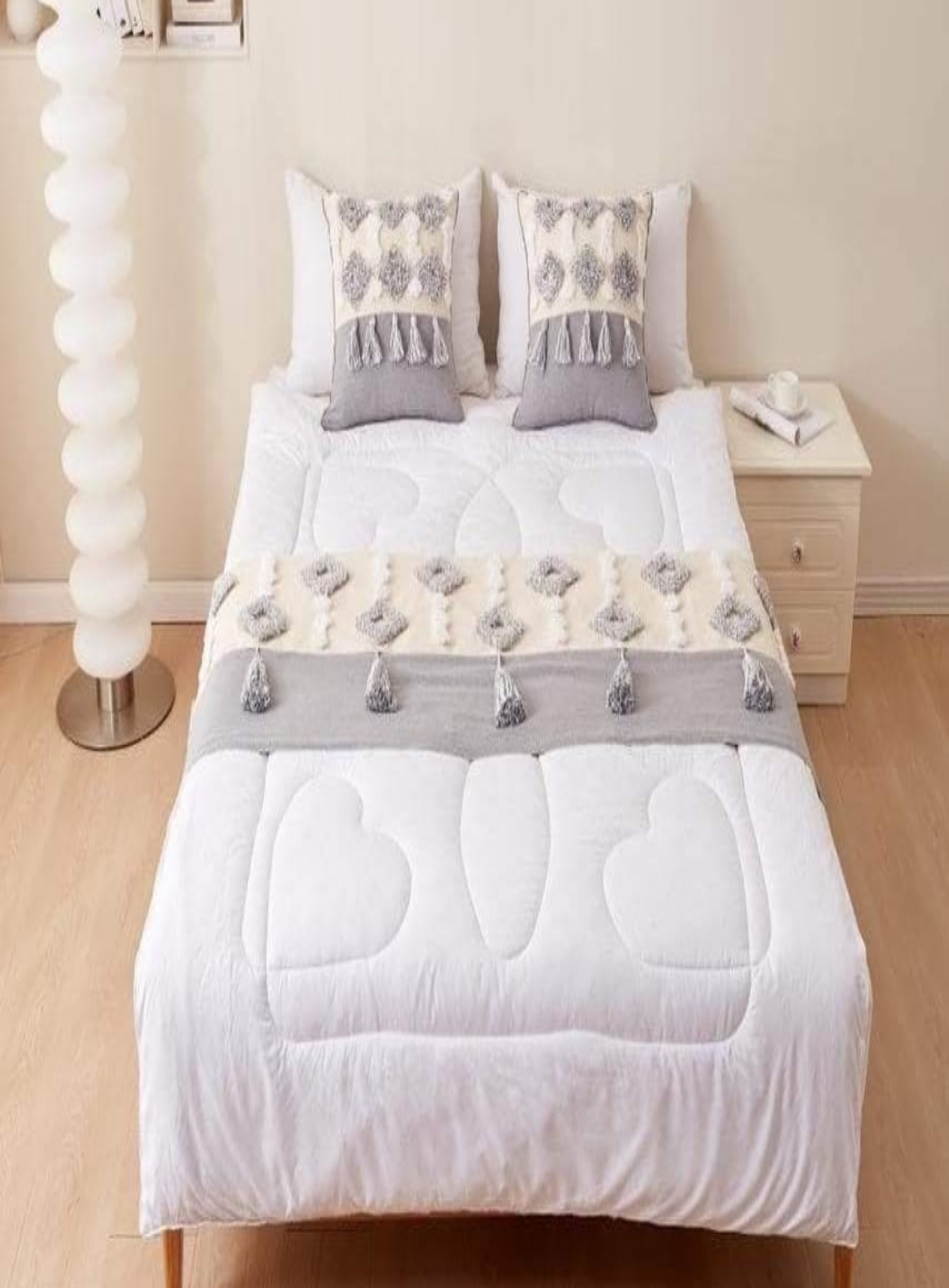 PIECERA BOHO ELEGANTE SIN FUNDAS 210 X 70 CM GRIS - 3