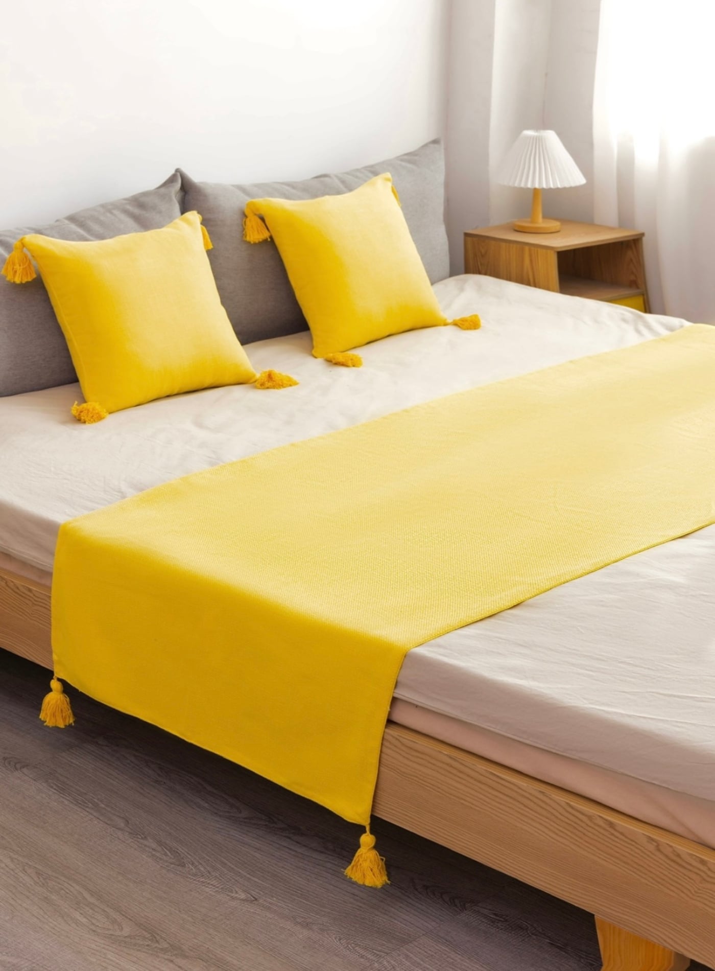 PIECERA SIN FUNDAS 210 X 70 CM LINO AMARILLO - 3