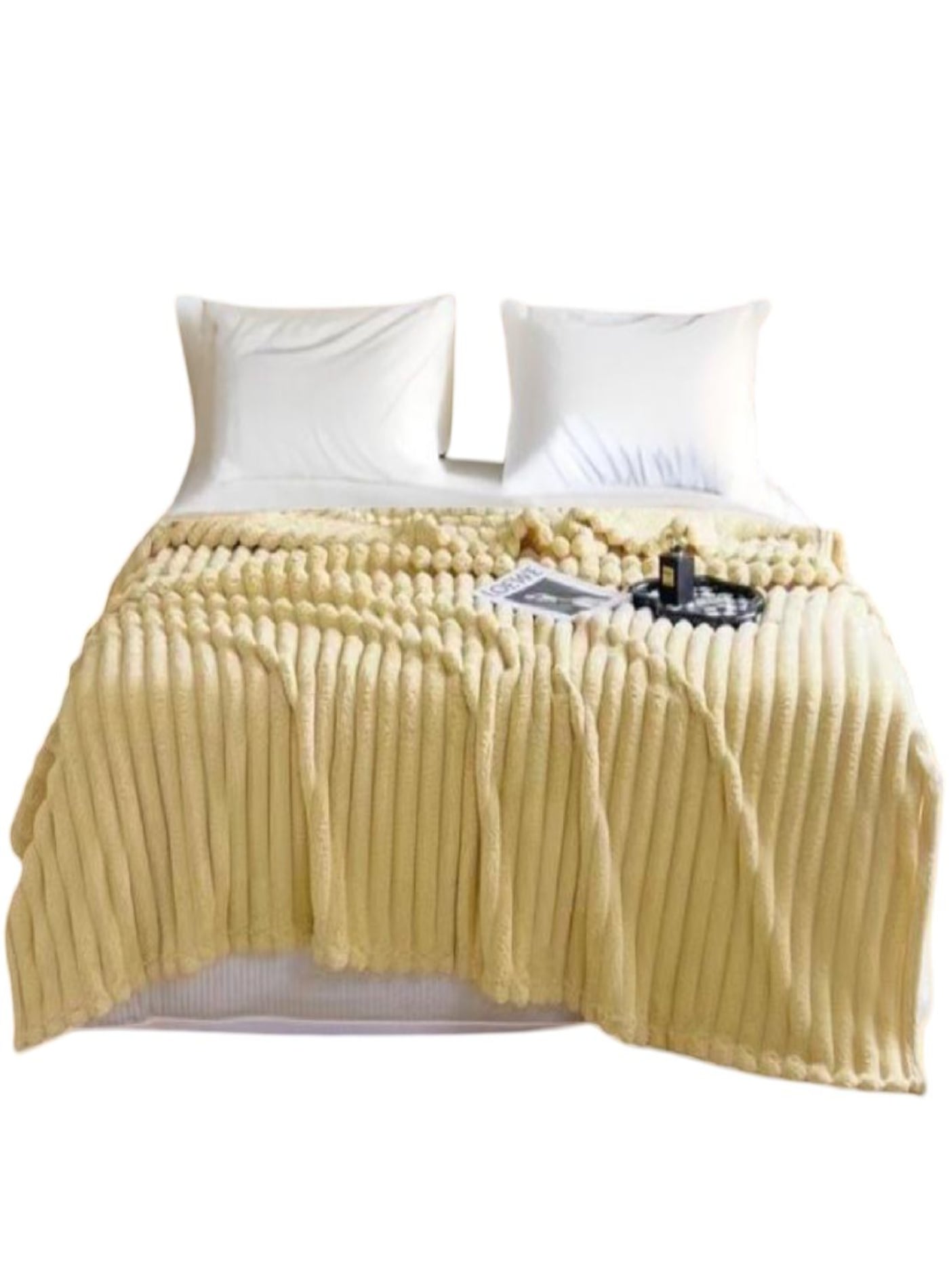 FRAZADA DE PLUSH Y SHERPA ELEGANTE - 1