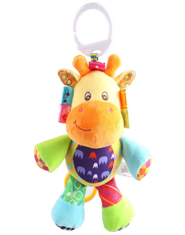 PELUCHE ESTIMULACIÓN SENSORIAL BEBÉ CON SONAJERO Y COLGADOR - 1