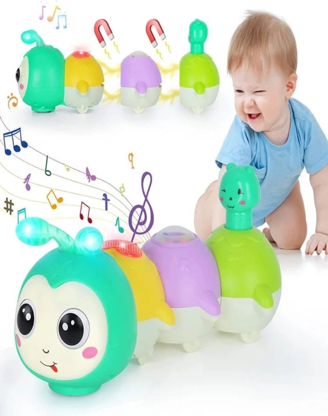 JUGUETE MUSICAL DE ORUGA INTERACTIVO  PARA GATEAR BEBE - 1