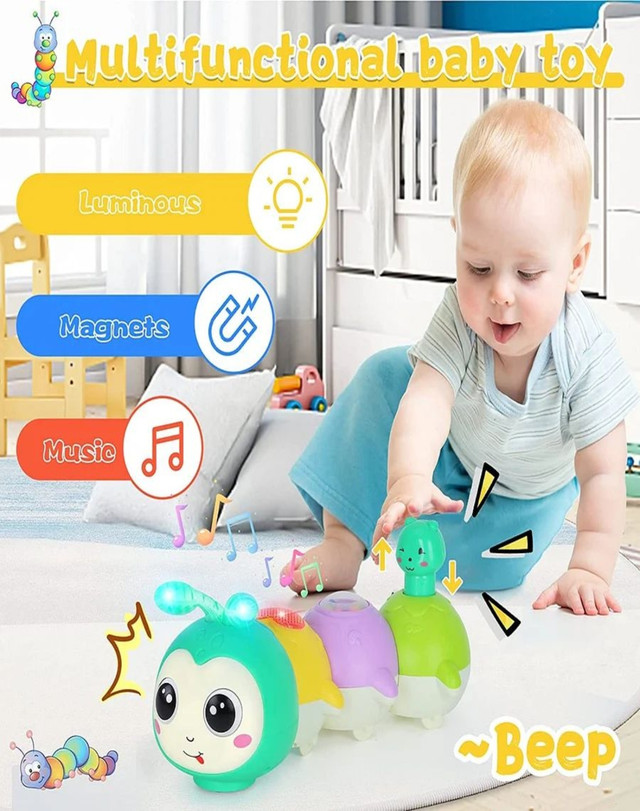 JUGUETE MUSICAL DE ORUGA INTERACTIVO  PARA GATEAR BEBE - 2
