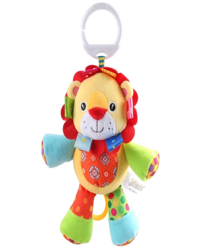 PELUCHE ESTIMULACIÓN SENSORIAL BEBÉ CON SONAJERO Y COLGADOR - 1