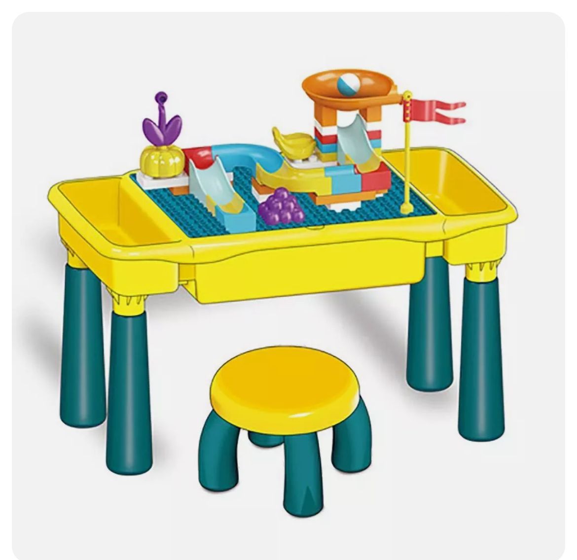 MESA Y SILLA LEGOS CON BLOQUES CONSTRUCCIÓN MULTICOLOR - 1