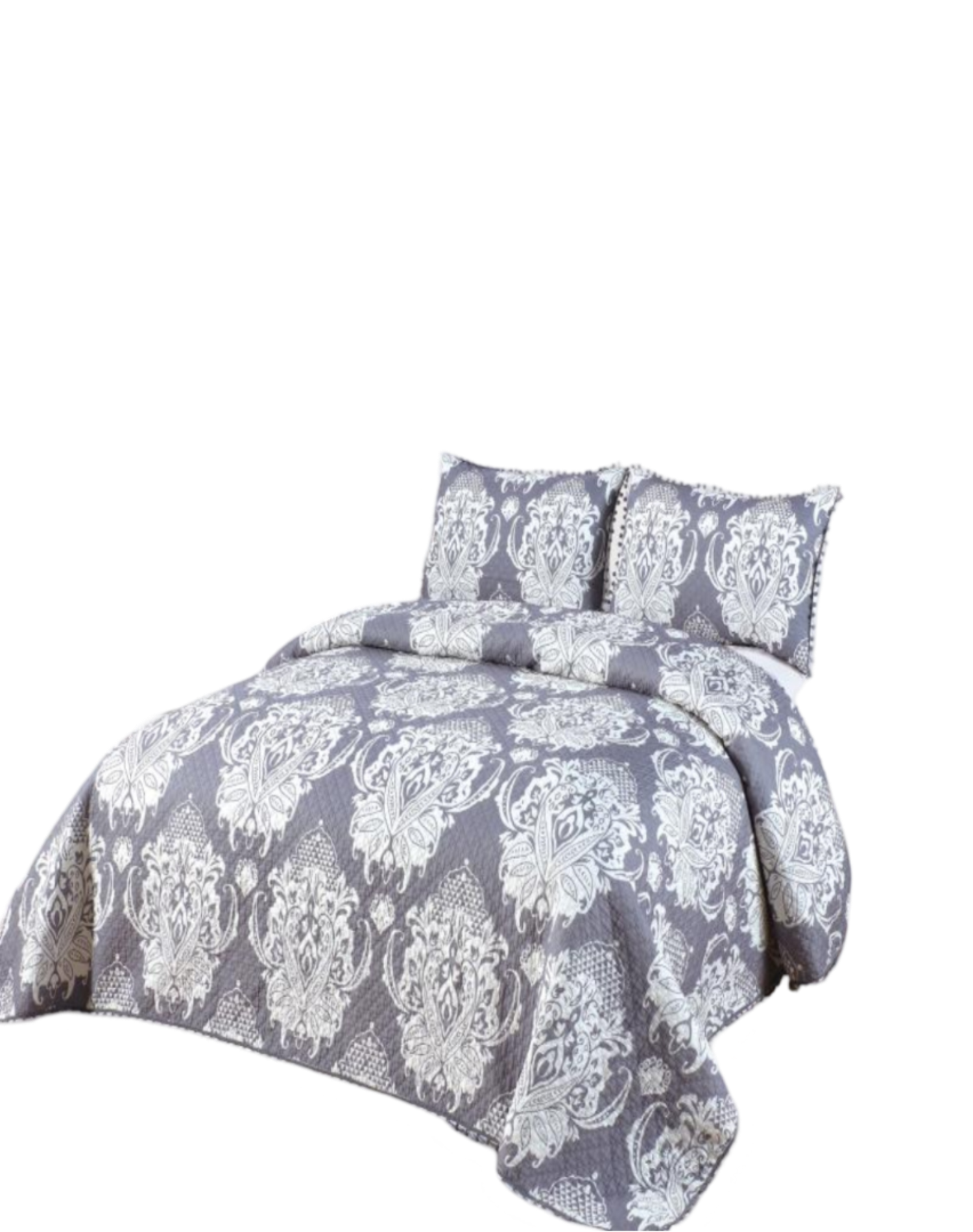 CUBRECAMA 2 PLAZAS ALGODÓN MULTICOLOR LIGERO VERANO CON POMPONES ELEGANTES - 1