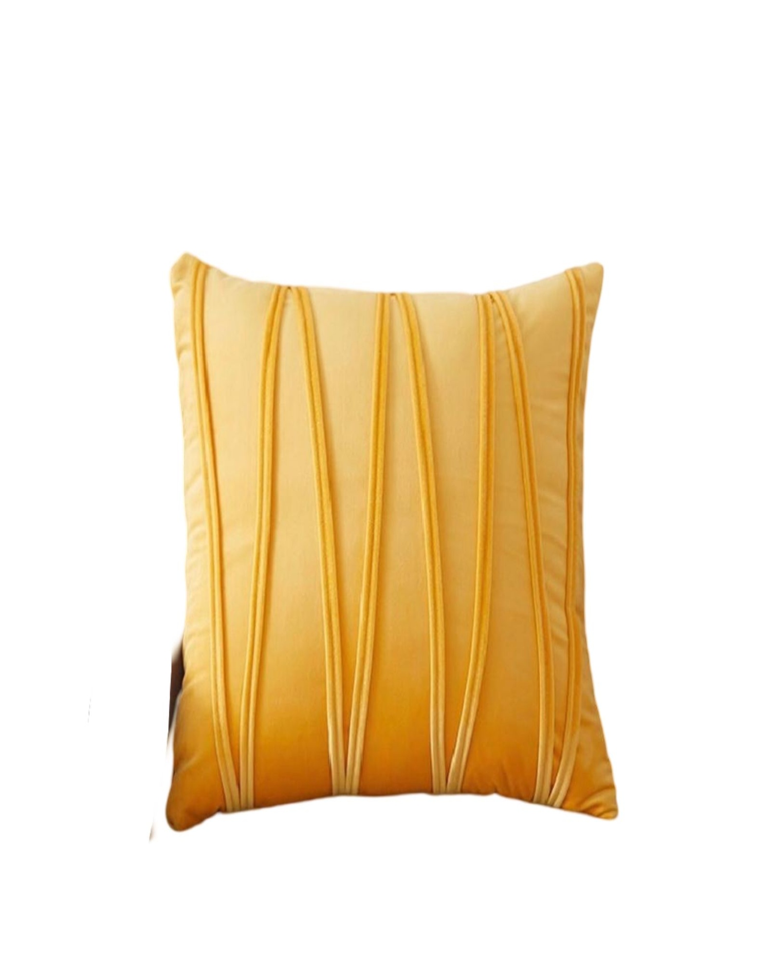 FUNDA COJÍN PAR ESTILO TERCIOPELO MOSTAZA - 1