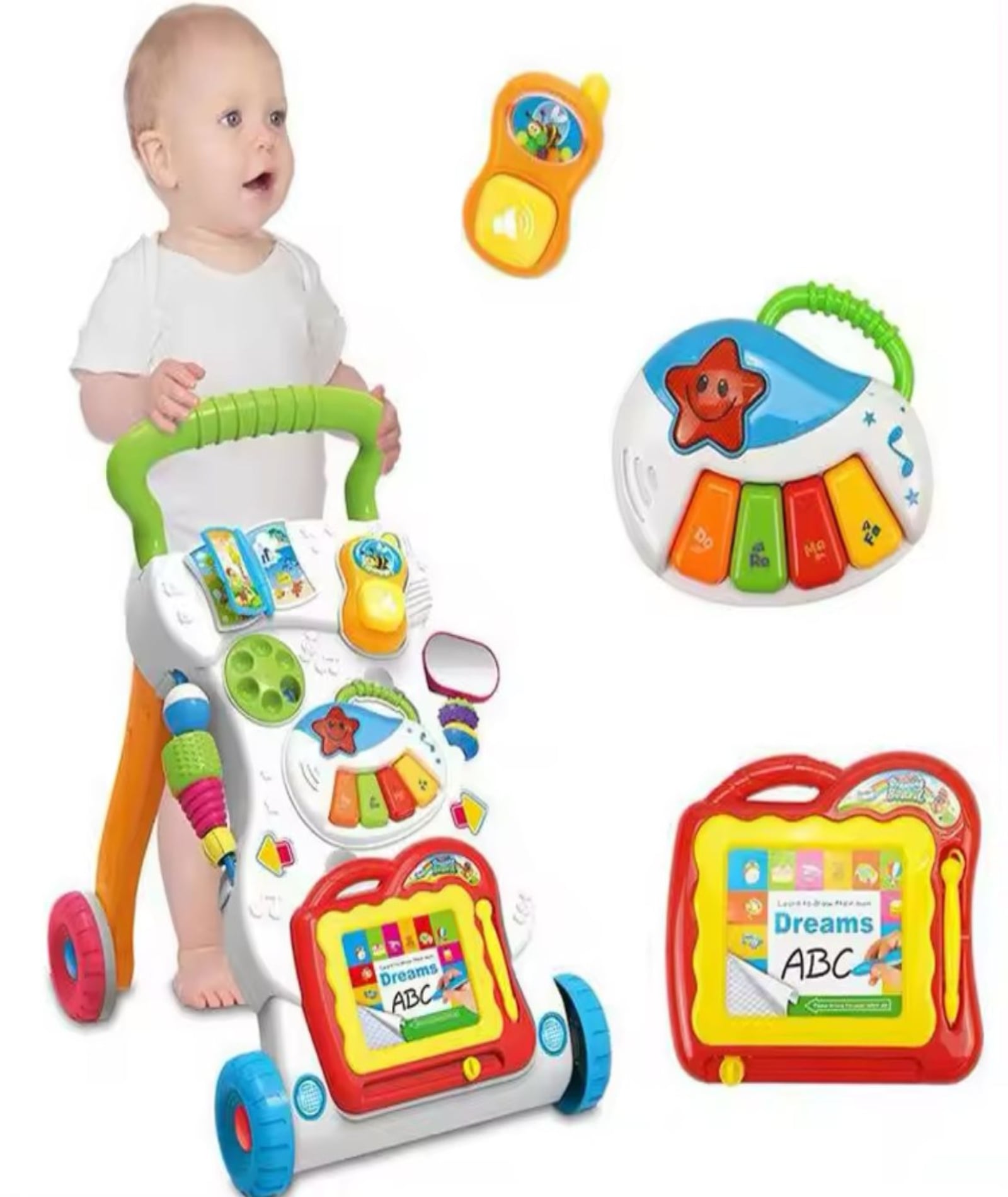 CORREPASILLO BEBÉ 2 EN 1 MUSICAL DIDÁCTICO MULTICOLOR - 5