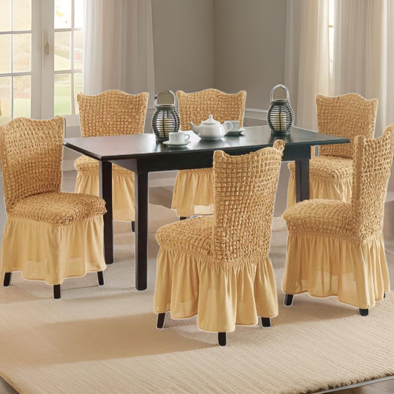 FUNDA SILLA TURCAS 6 ELEGANCIA TOTAL T12 AMARILLO - 3