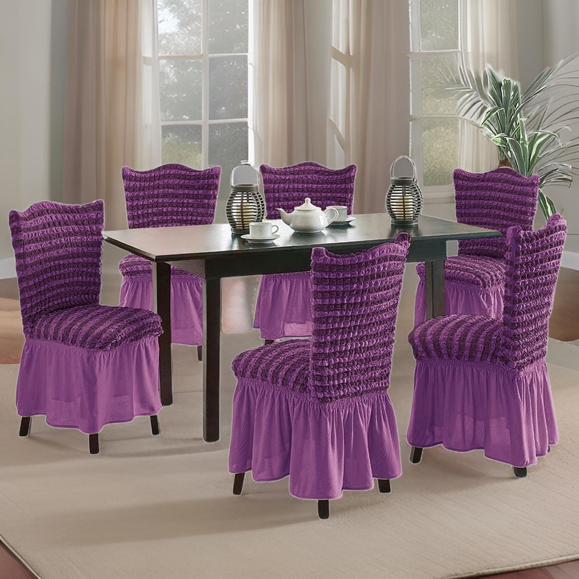 FUNDA TURCAS DISEÑO LINEAL 6 ELEGANCIA L10 MORADO - 3