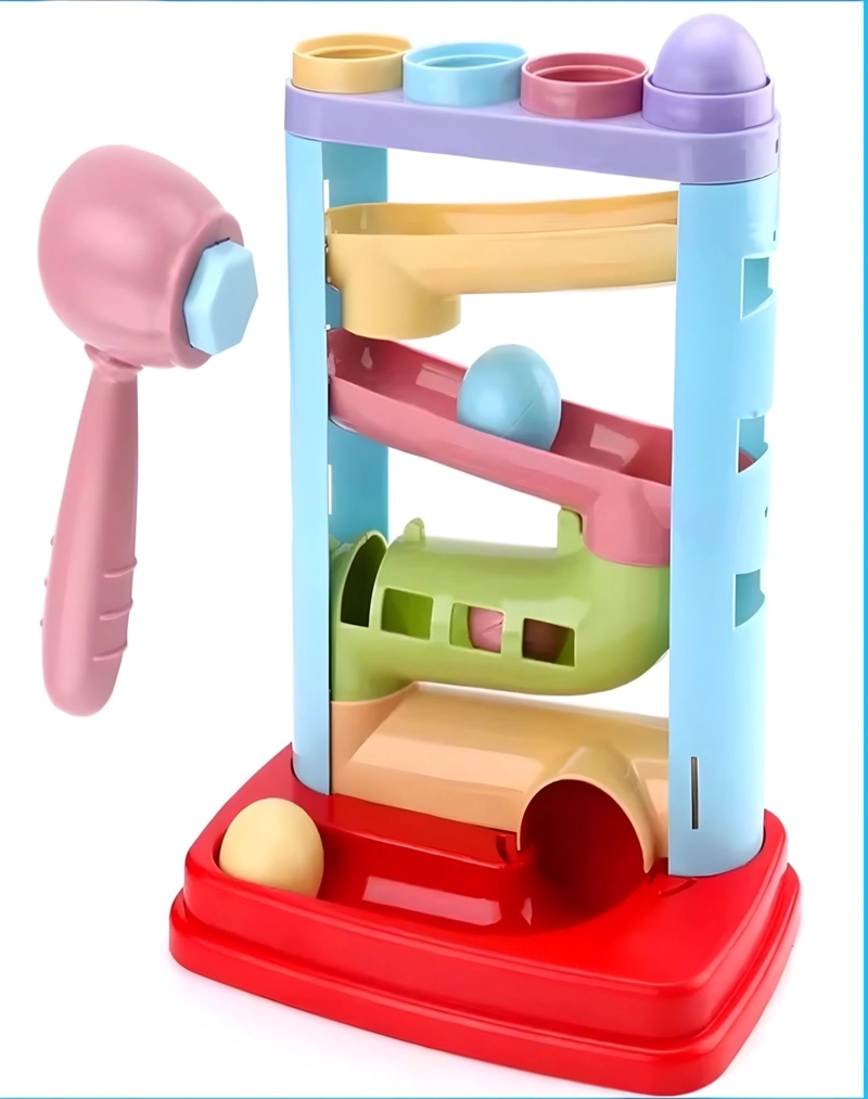 JUGUETE MARTILLO DIDÁCTICO Y BOLAS MONTESSORI BEBÉS - 1