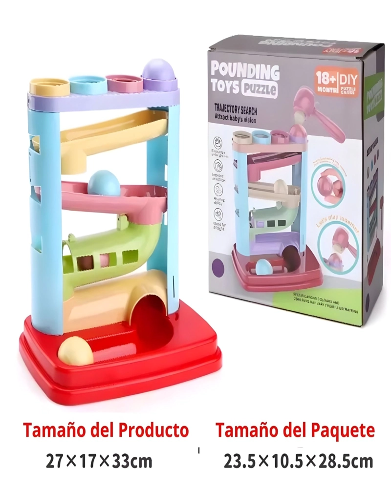 JUGUETE MARTILLO DIDÁCTICO Y BOLAS MONTESSORI BEBÉS - 3
