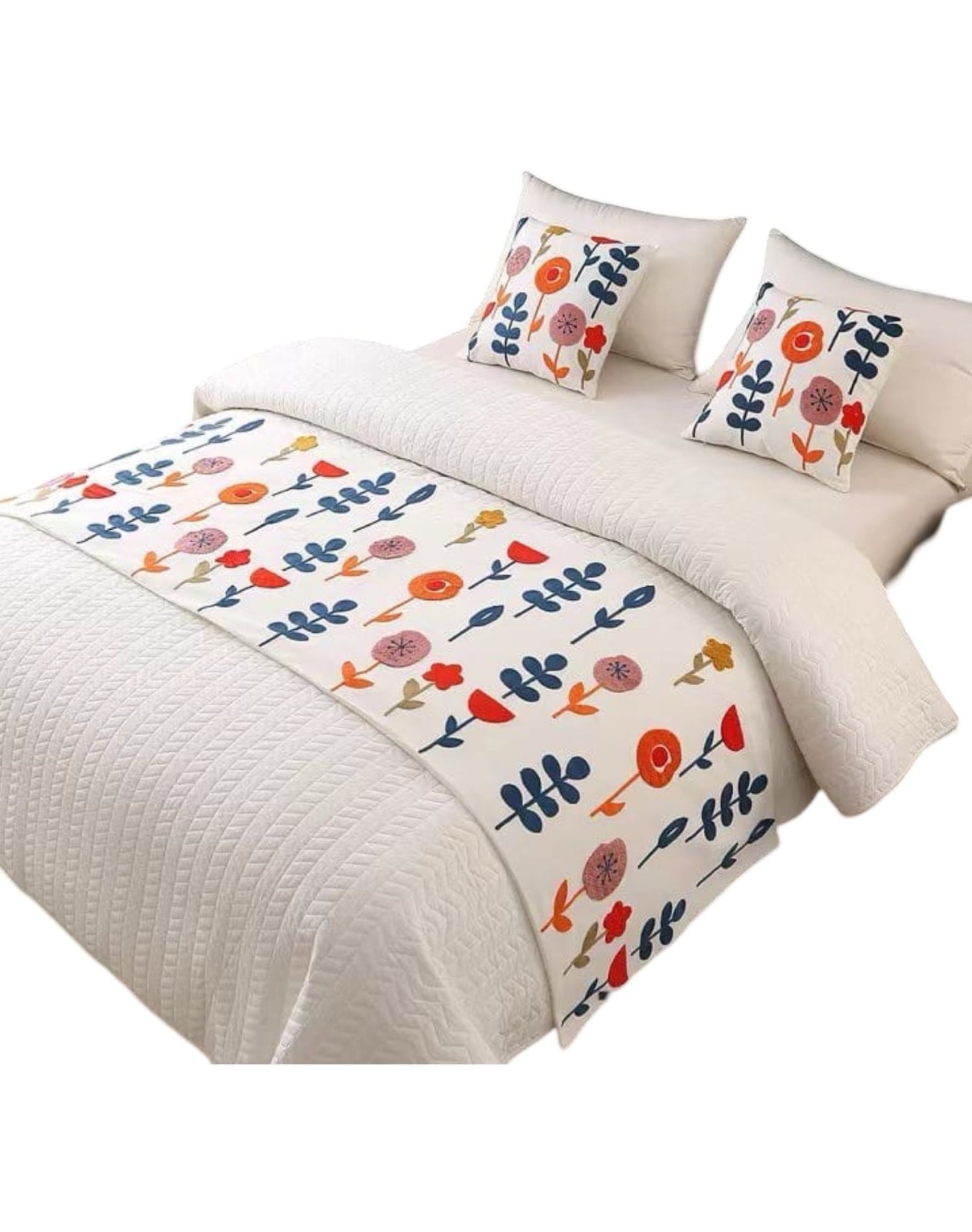 PIECERA BORDADA DECORATIVA SIN FUNDAS COJÍN D2 MULTICOLOR - 1