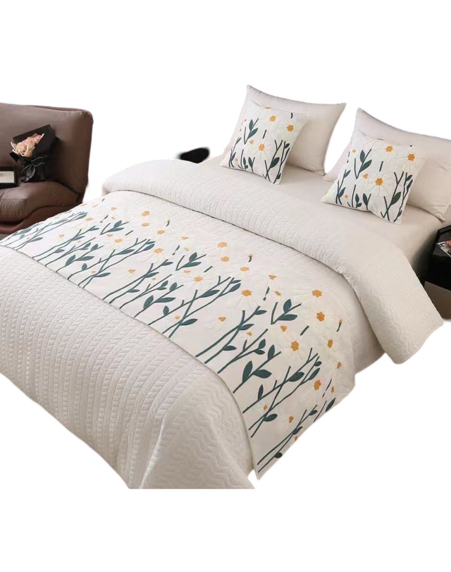 PIECERA BORDADA DECORATIVA SIN FUNDAS COJÍN D1 MULTICOLOR - 1
