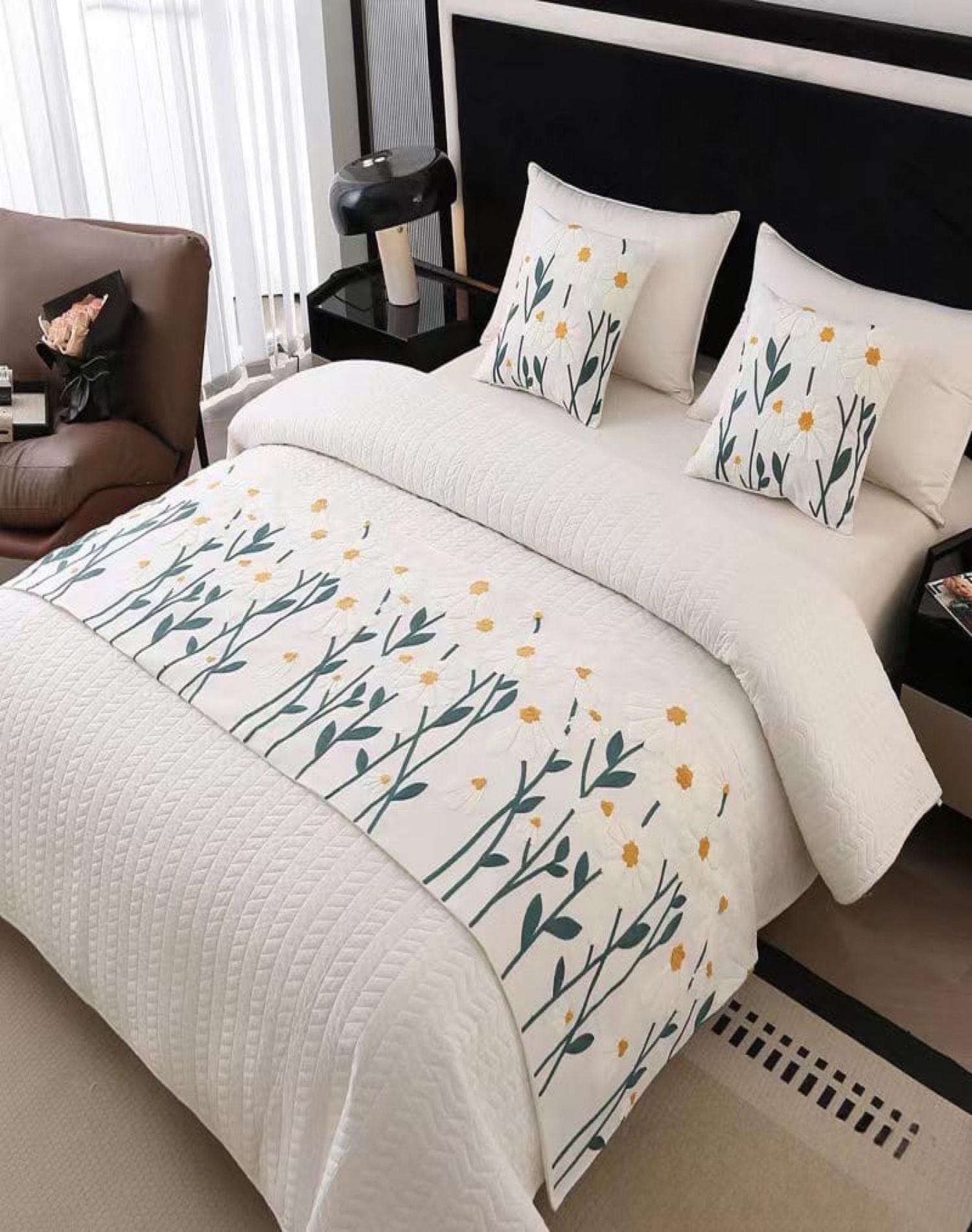 PIECERA BORDADA DECORATIVA SIN FUNDAS COJÍN D1 MULTICOLOR - 3