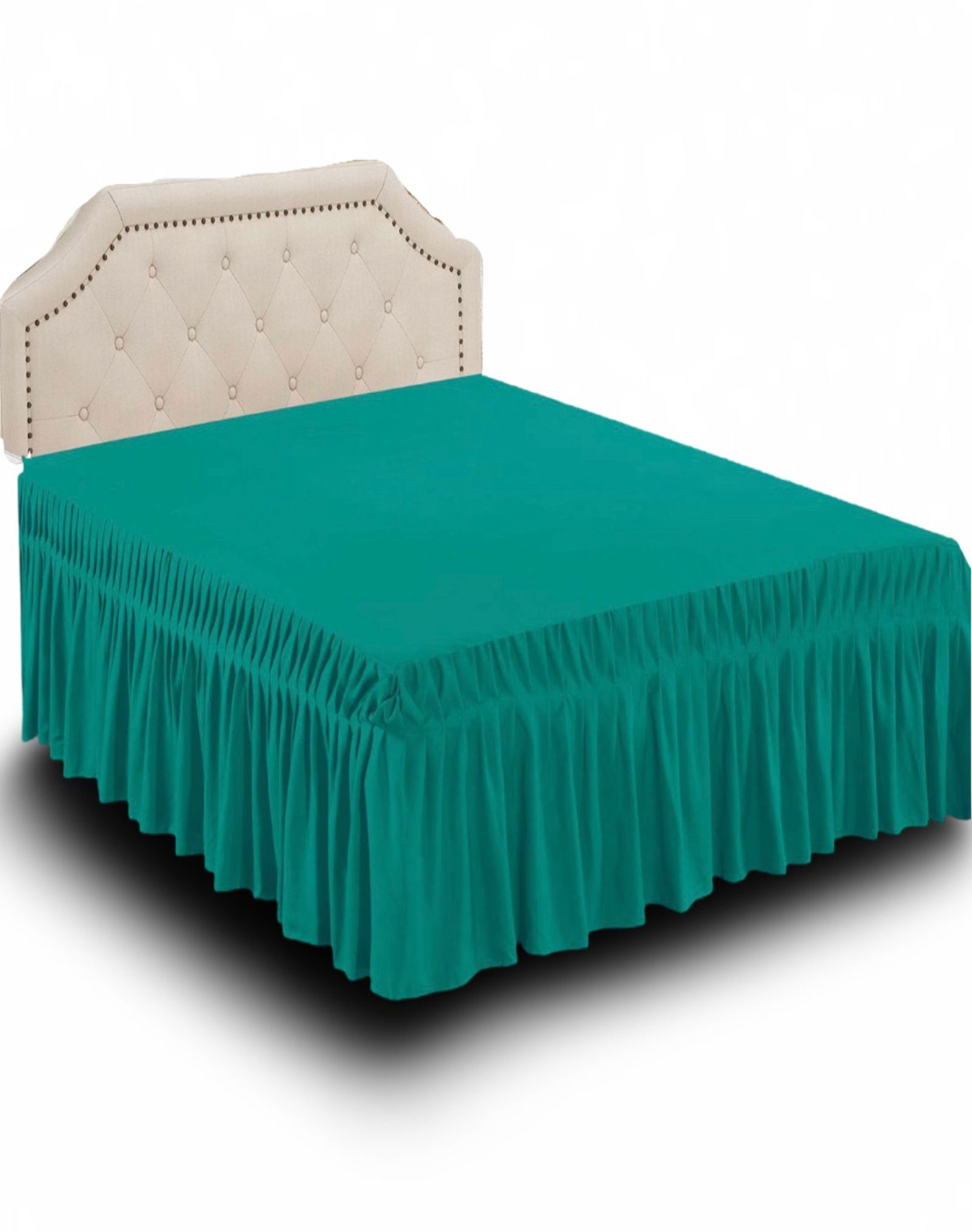 FALDÓN CAMA TURQUESA 105 X 200 ALTA CALIDAD AJUSTE PERFECTO A9 - 1