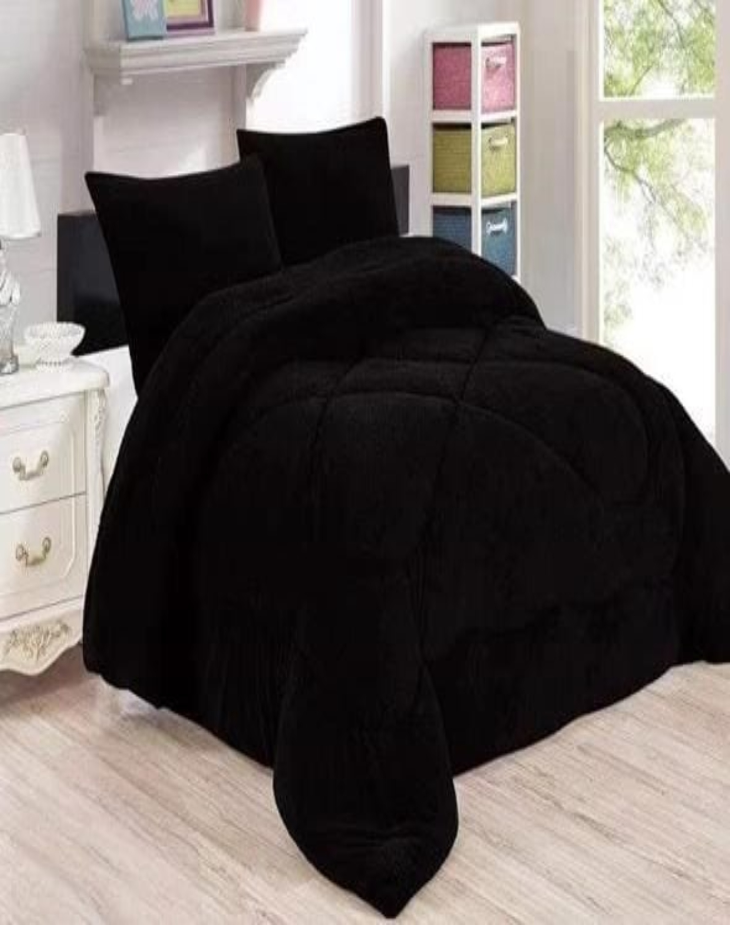 COBERTOR PLUSH NEGRO CHIPORRO 230X250 IDEAL INVIERNO A31 - 3