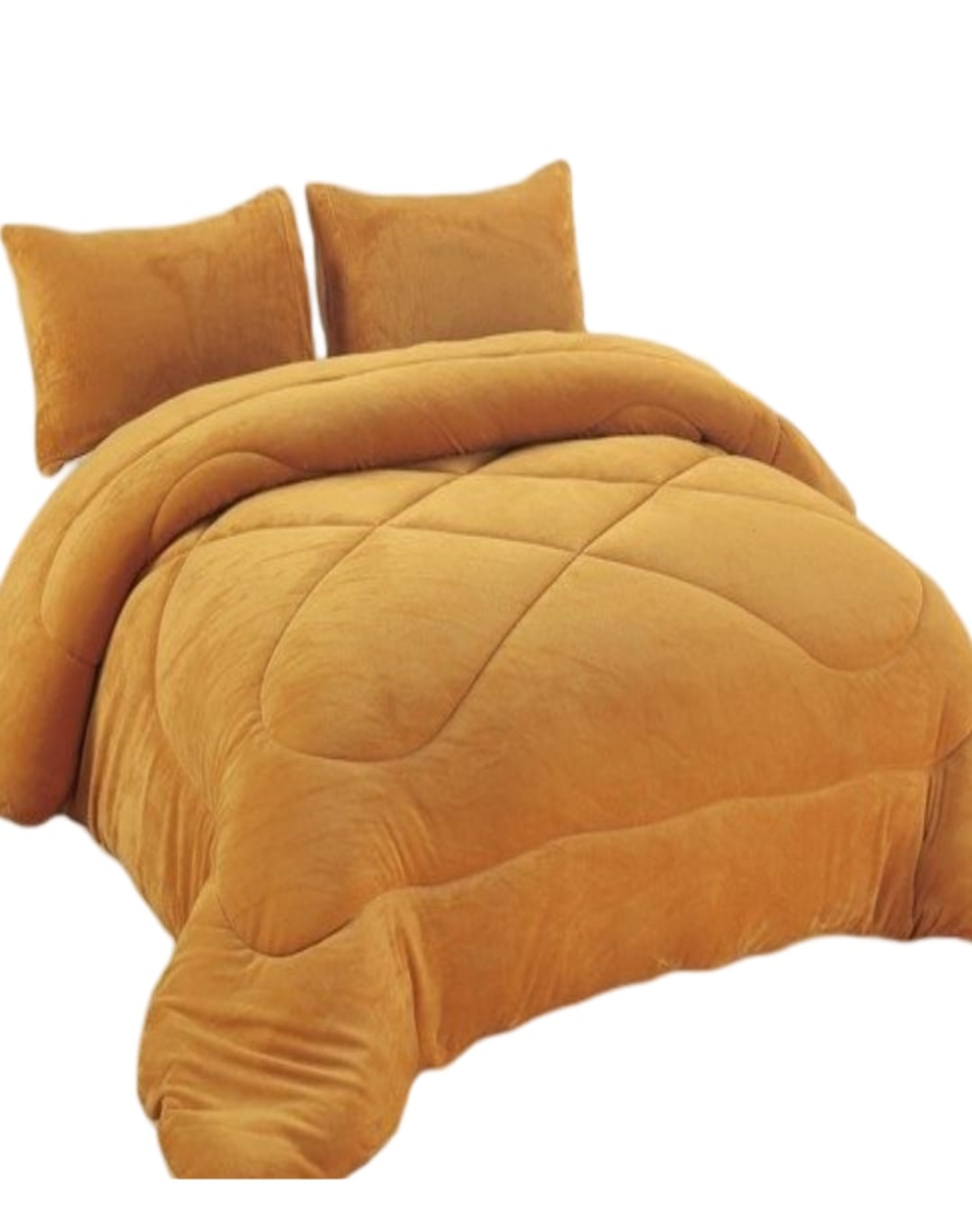 COBERTOR PLUSH MOSTAZA CHIPORRO 230X250 IDEAL INVIERNO A38 - 2