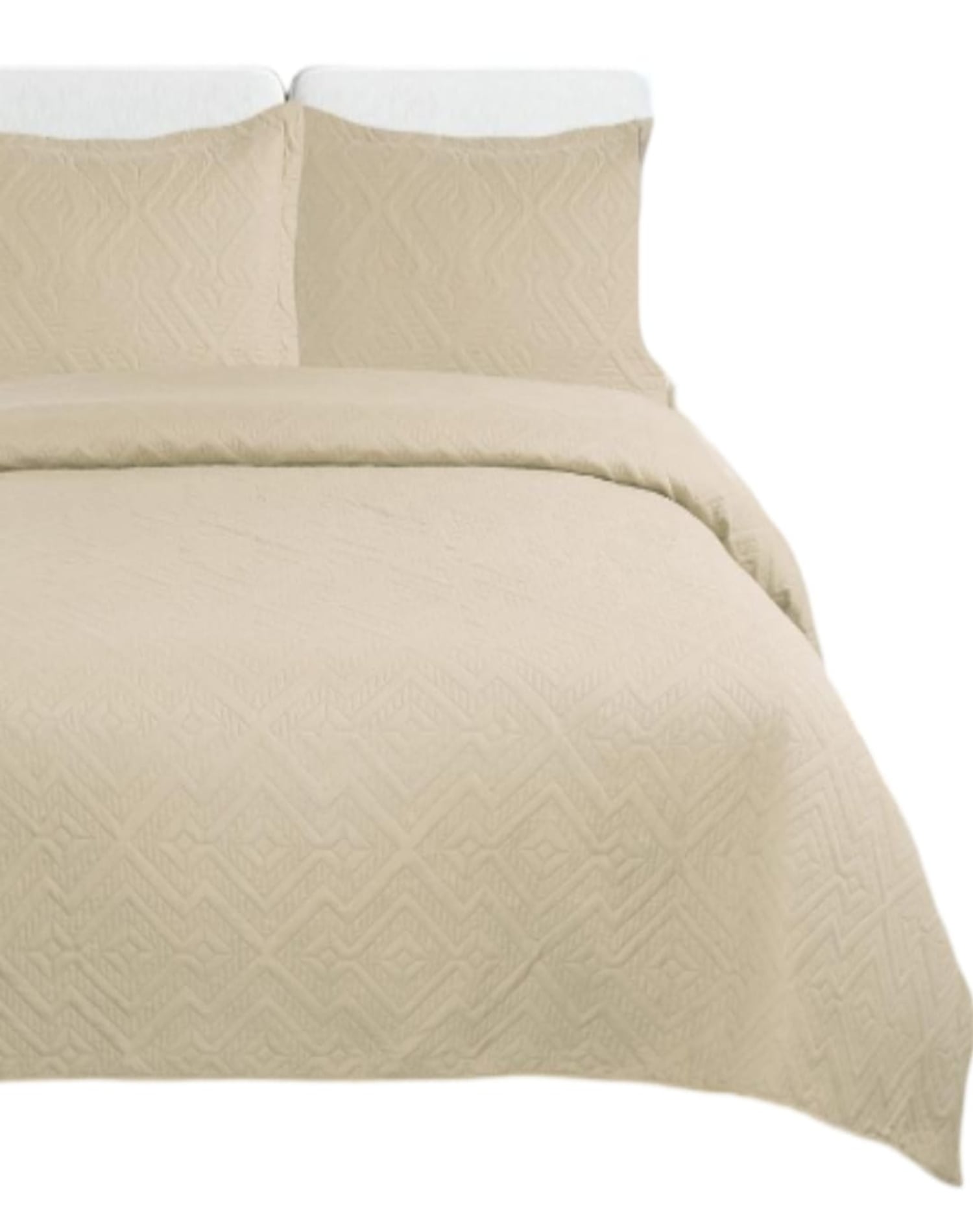 CUBRECAMA 1.5 PLAZAS BEIGE QUILT VERANO LIGERO E2 - 1