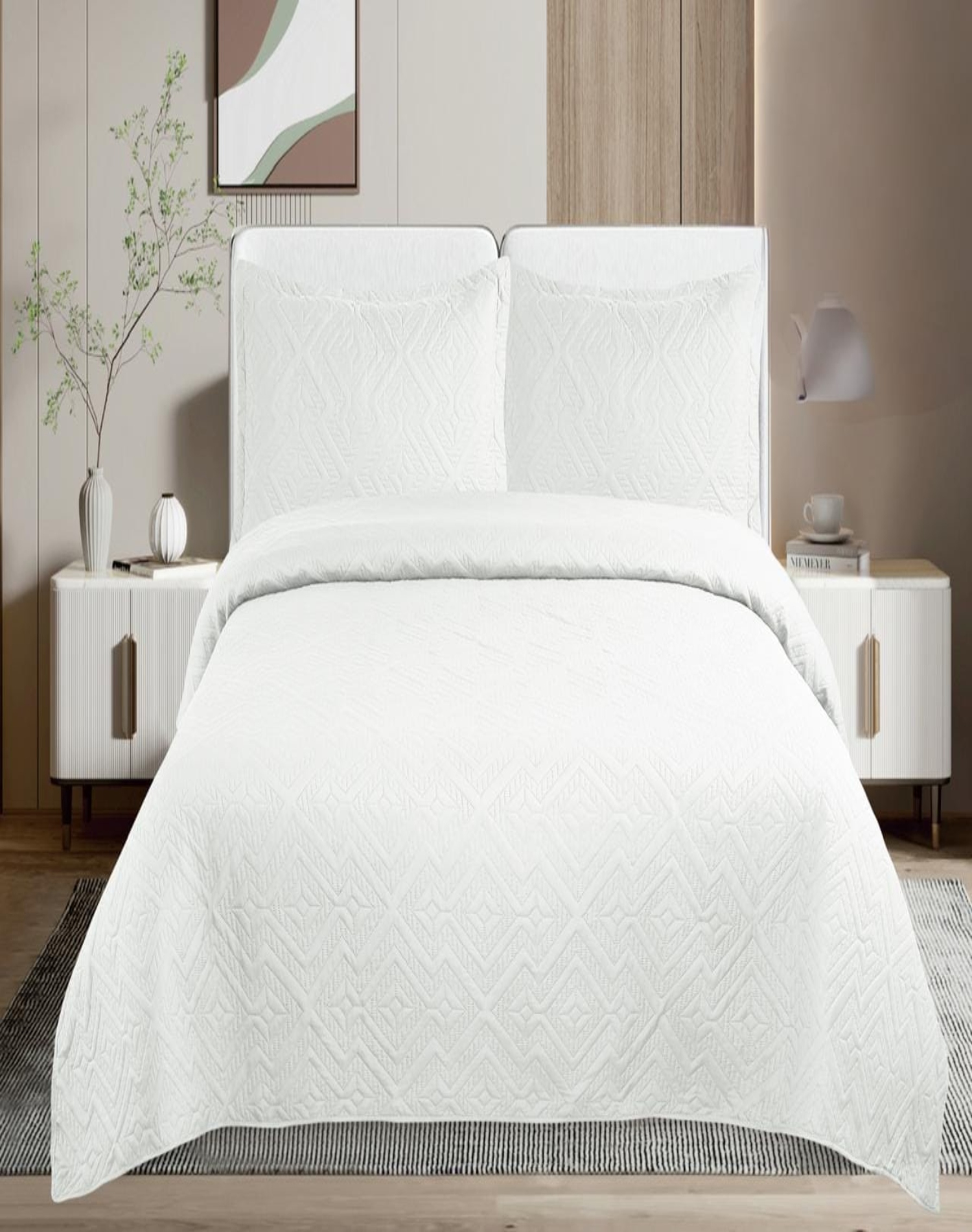 CUBRECAMA 2 PLAZAS BLANCO QUILT VERANO FRESCO E3 - 3