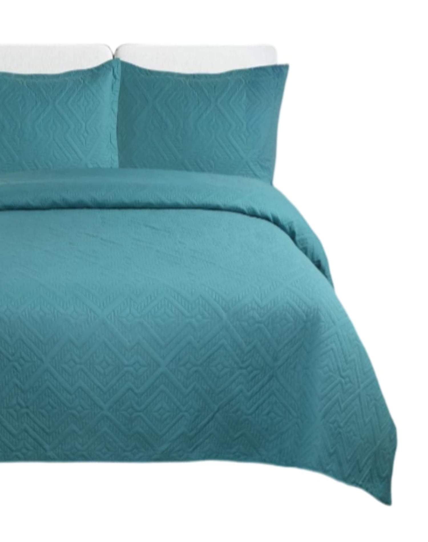 CUBRECAMA 2 PLAZAS TURQUESA QUILT VERANO FRESCO E1 - 1