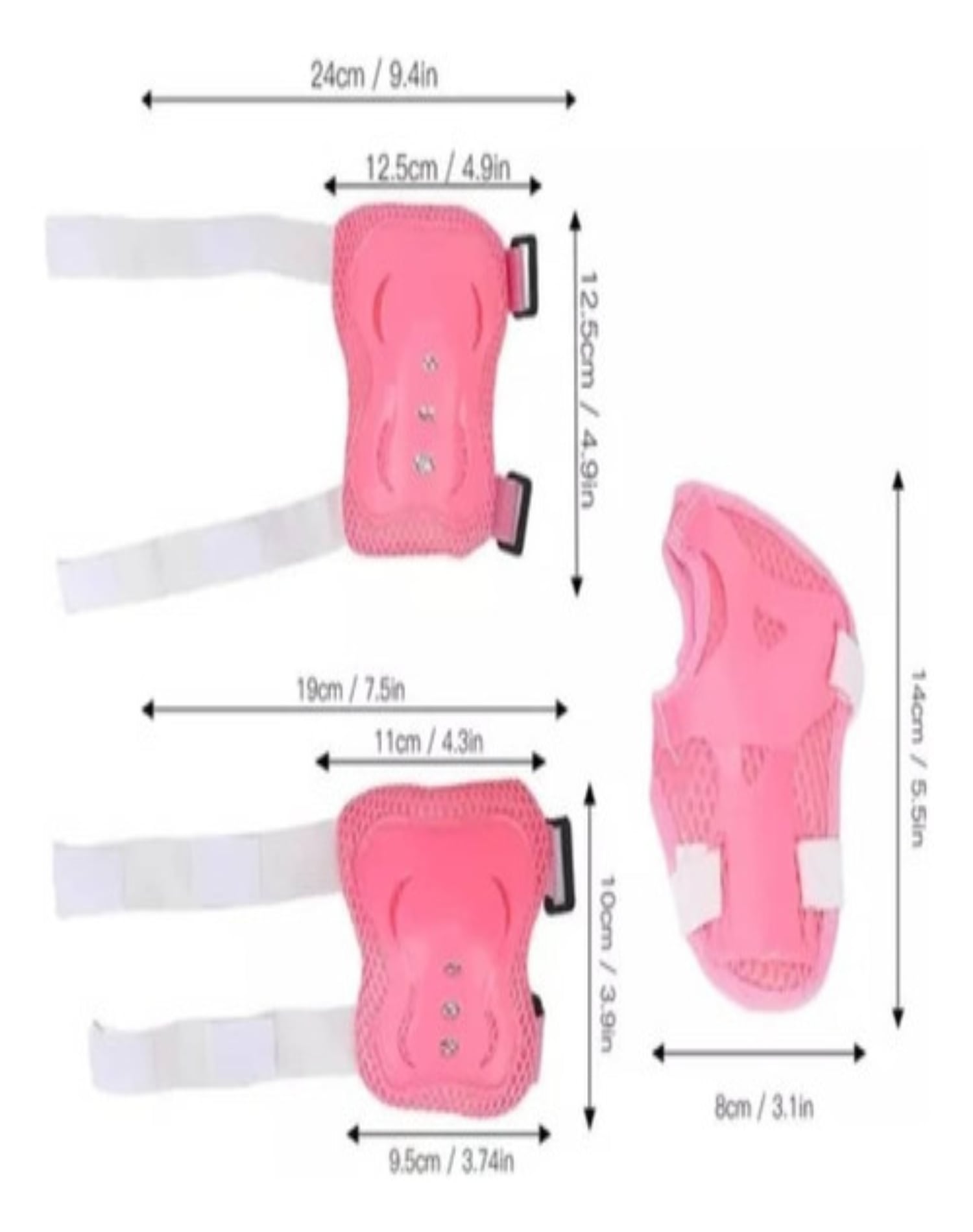 PROTECCIÓN SEGURIDAD NIÑA PATINES ROSADO KIT COMPLETO - 2
