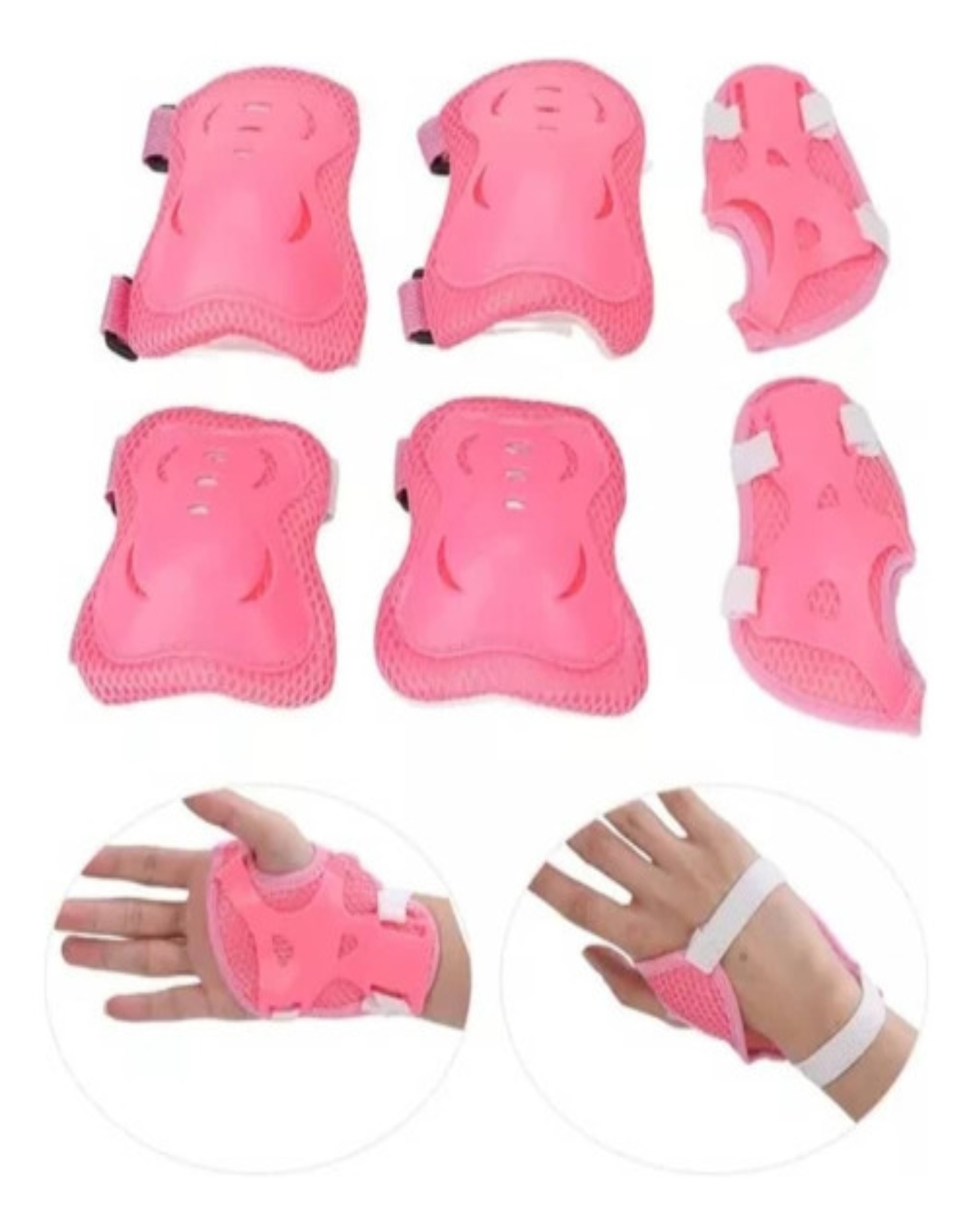 PROTECCIÓN SEGURIDAD NIÑA PATINES ROSADO KIT COMPLETO - 3