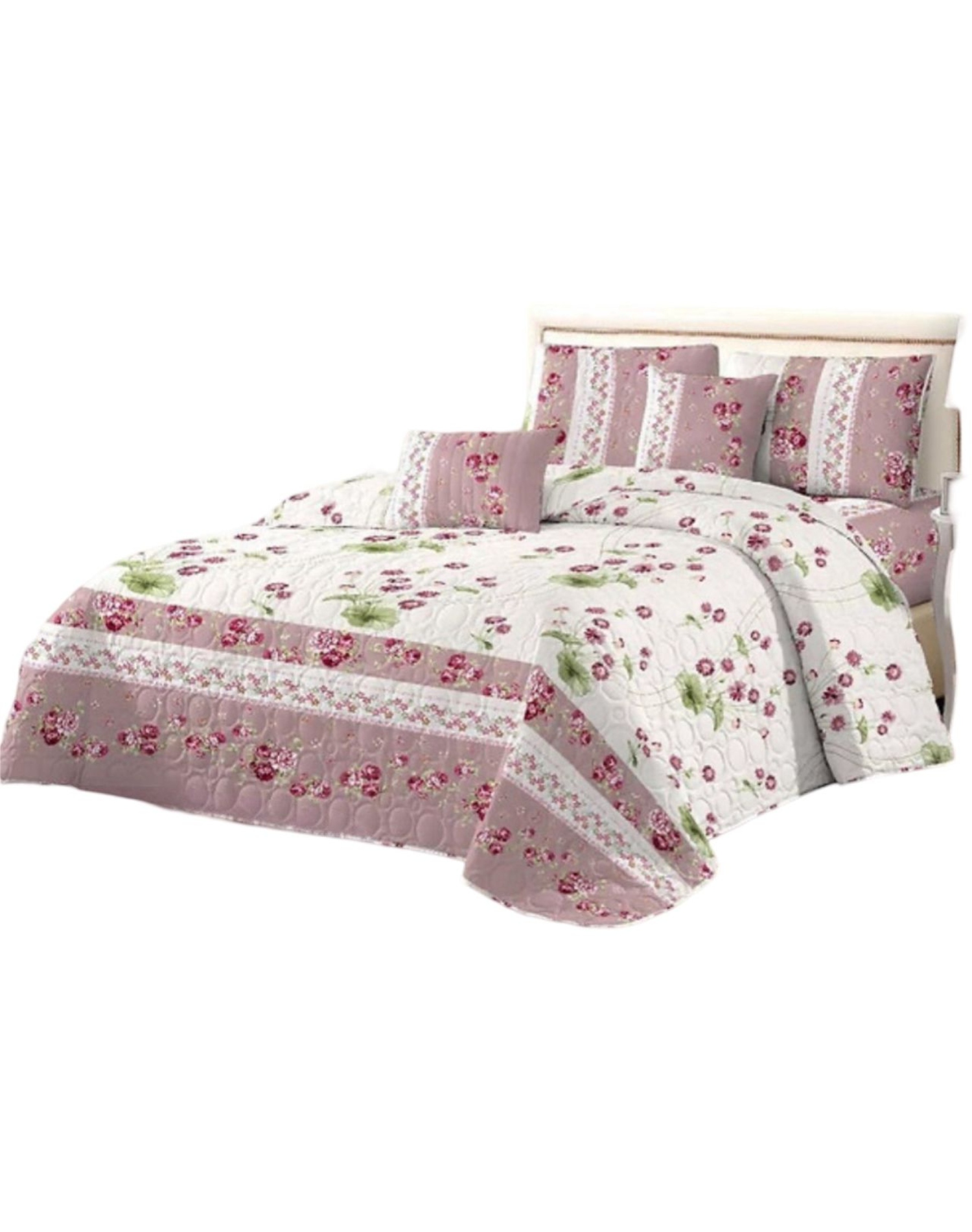 QUILT MULTICOLOR VERANO KING SUPER K + FUNDAS ALMOHADA D8 - 1