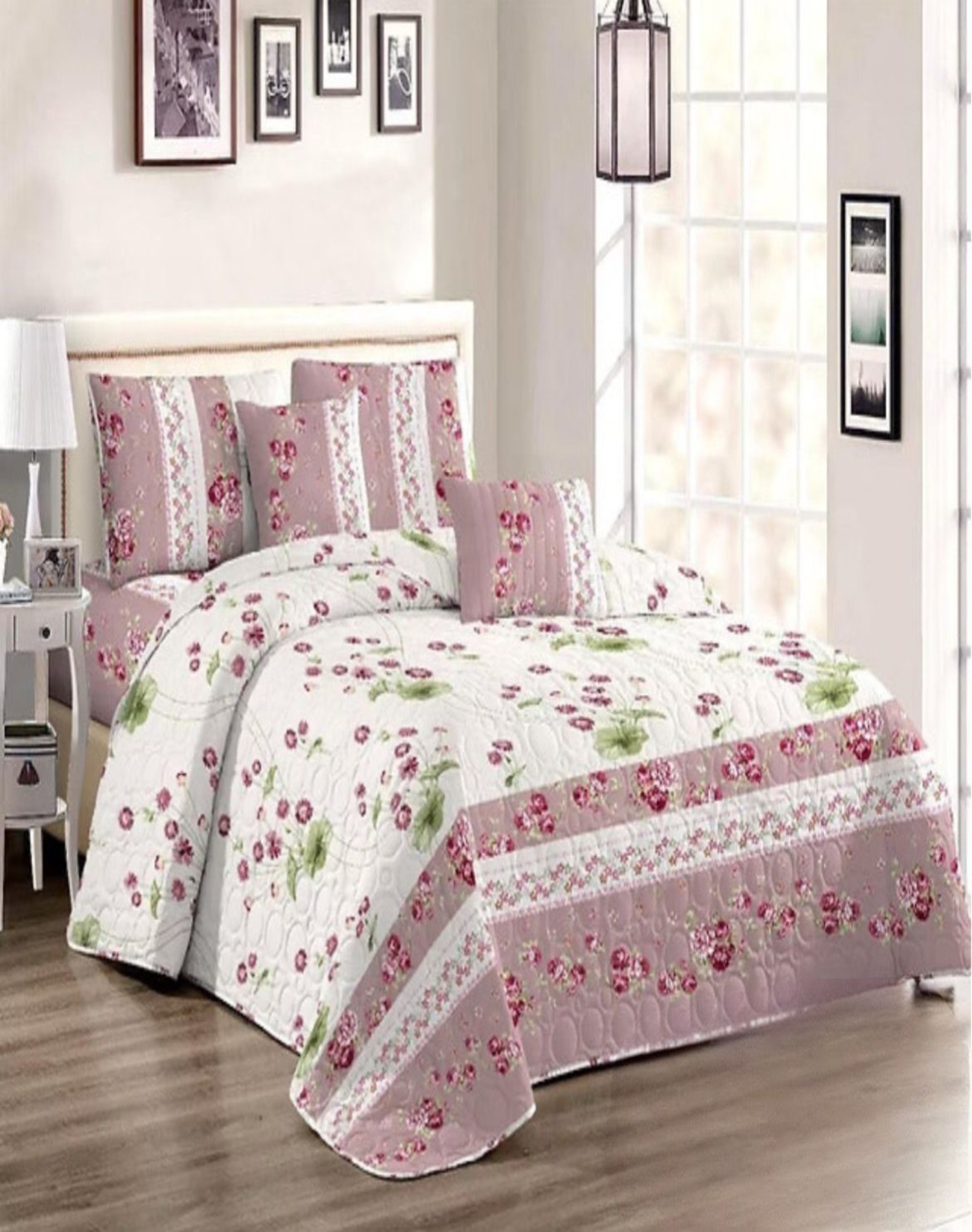 QUILT MULTICOLOR VERANO KING SUPER K + FUNDAS ALMOHADA D8 - 3