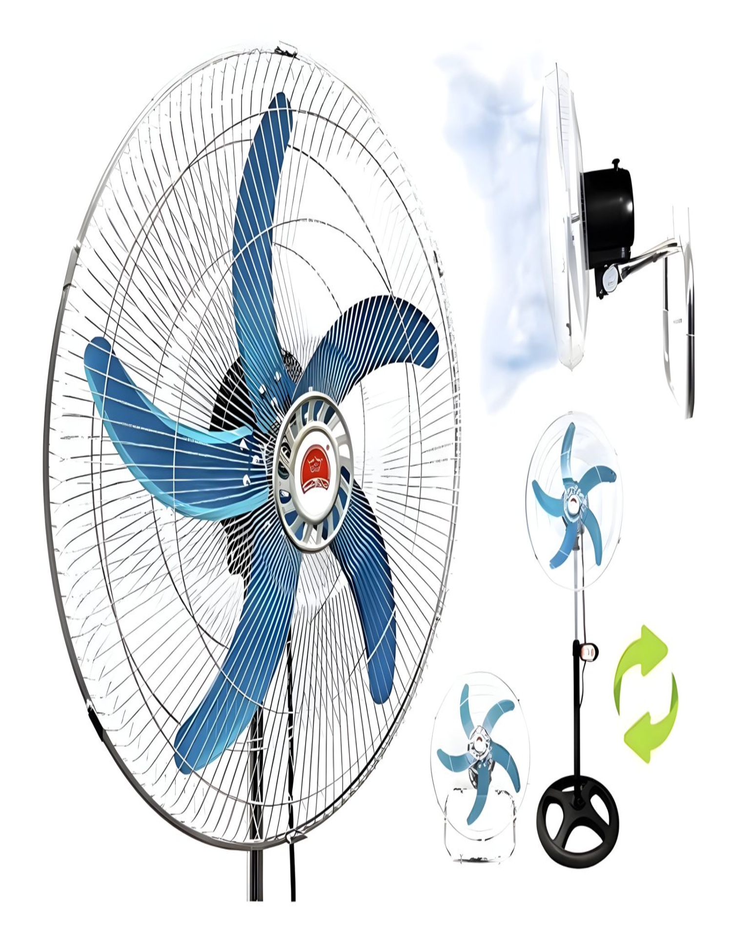 SET DE 2 VENTILADORES DE 18 PULGADAS ASPA METÁLICA PLATEADA - 7