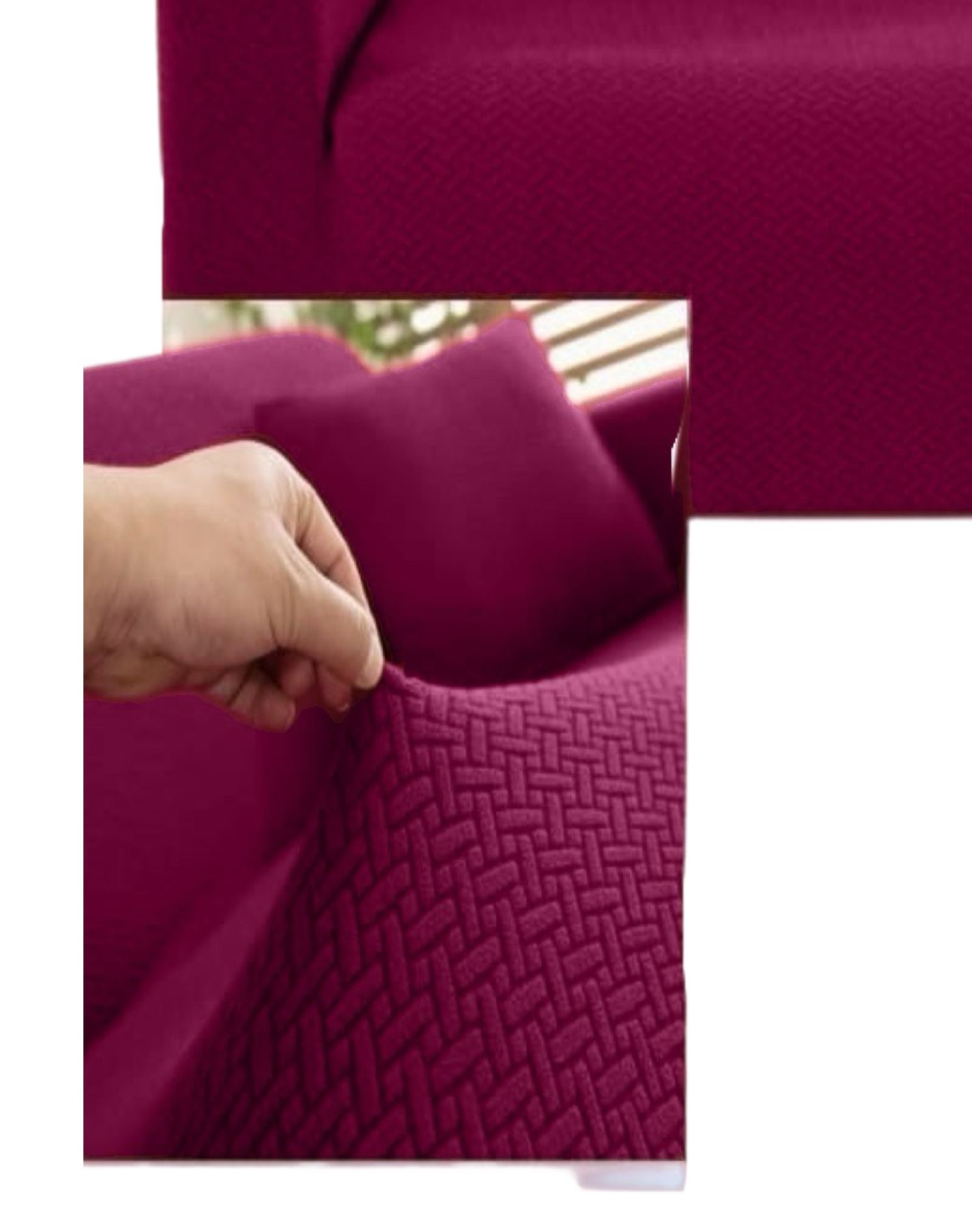 FUNDA SOFÁ 3+1+1 TEXTURIZADAS AJUSTE PERFECTO 5N8 MORADO - 2