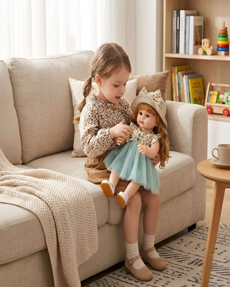MUÑECA MULTICOLOR NIÑA REALISTA CON EFECTO GRAVEDAD 7N5 - 3