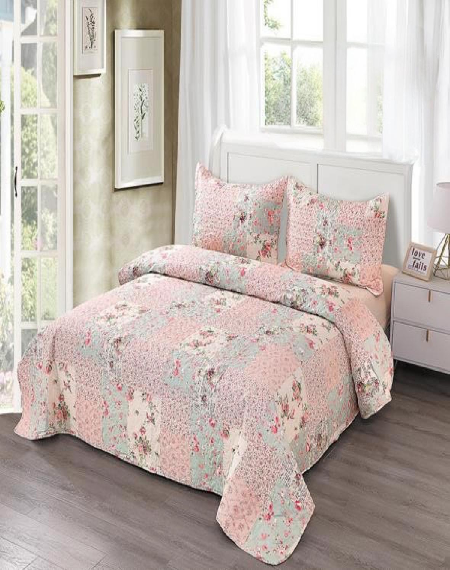 QUILT 2 PLAZAS MULTICOLOR VERANO +2 FUNDAS SUAVE 13N26 - 3