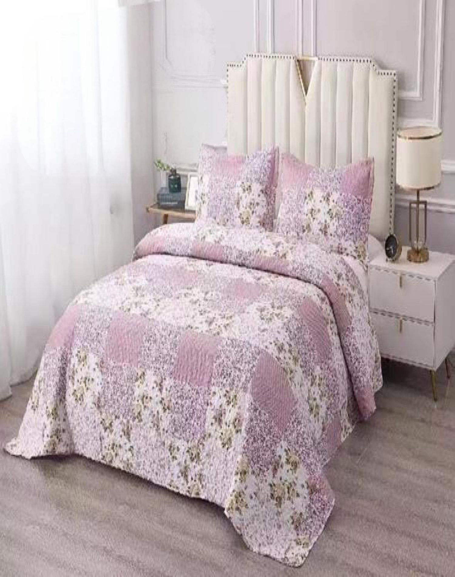 QUILT 2 PLAZAS MULTICOLOR VERANO +2 FUNDAS SUAVE 13N58 - 3