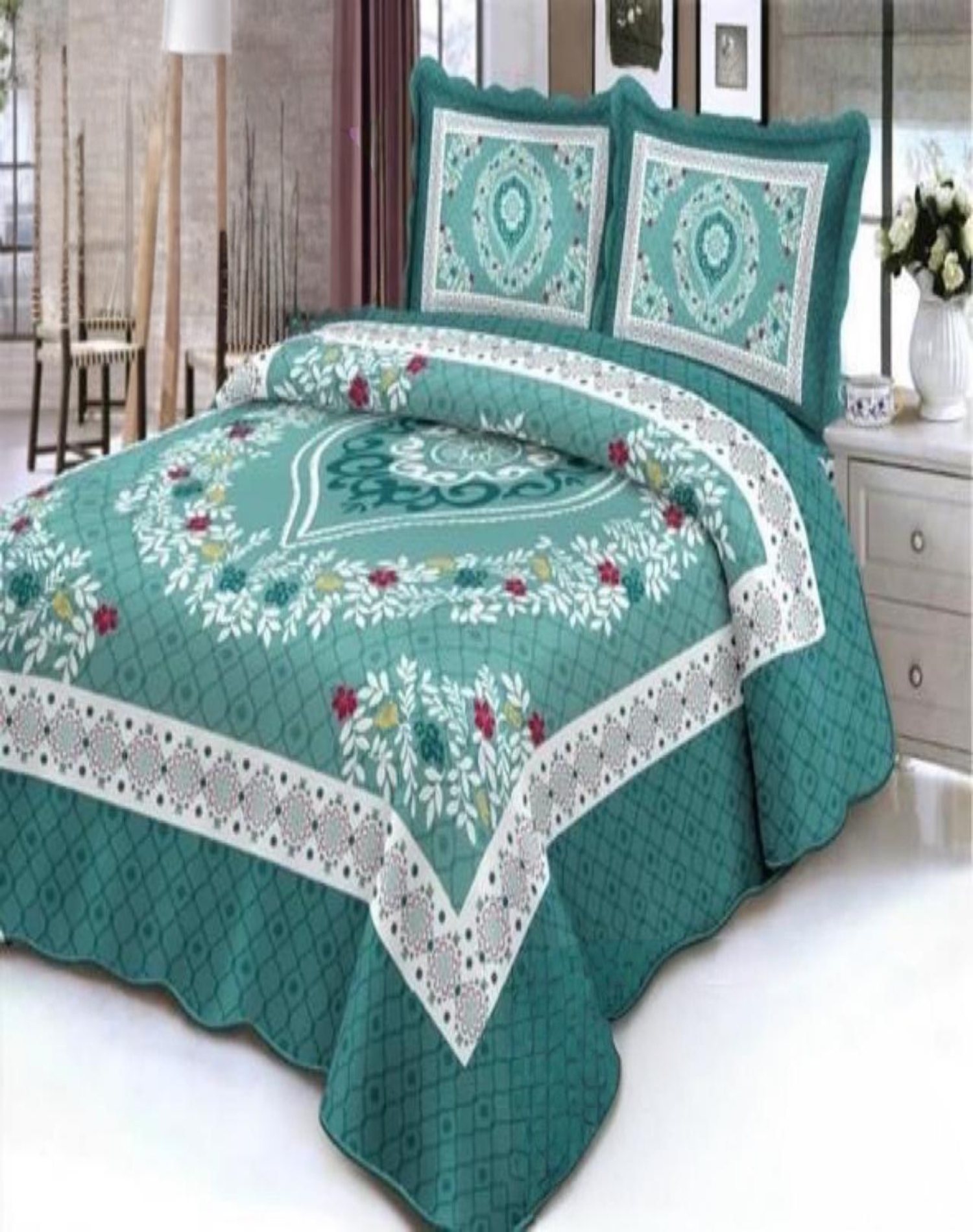 QUILT 2 PLAZAS MULTICOLOR VERANO +2 FUNDAS SUAVE 13N01 - 3