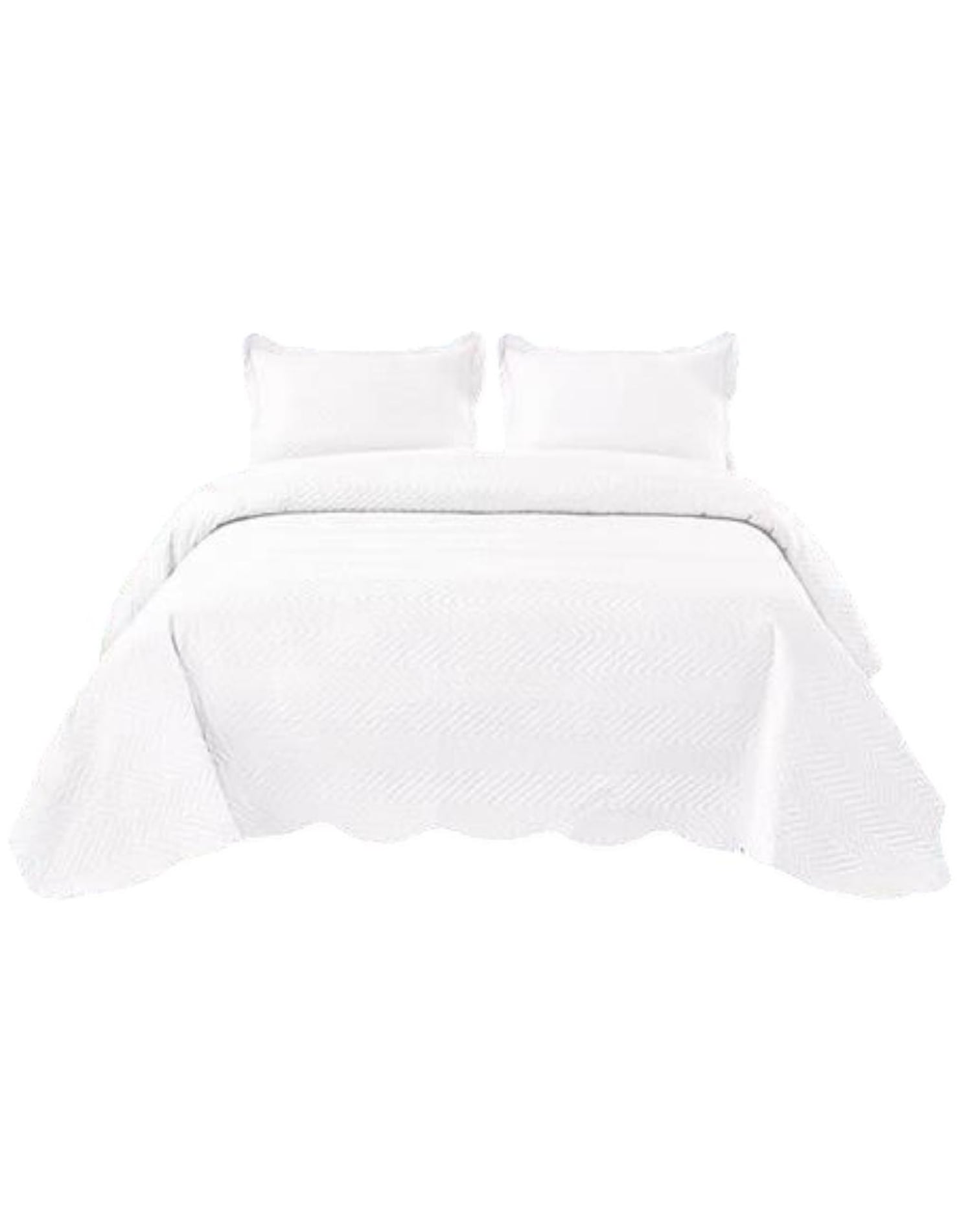 QUILT 2 PLAZAS BLANCO VERANO +2 FUNDAS SUAVE 13N02 - 1