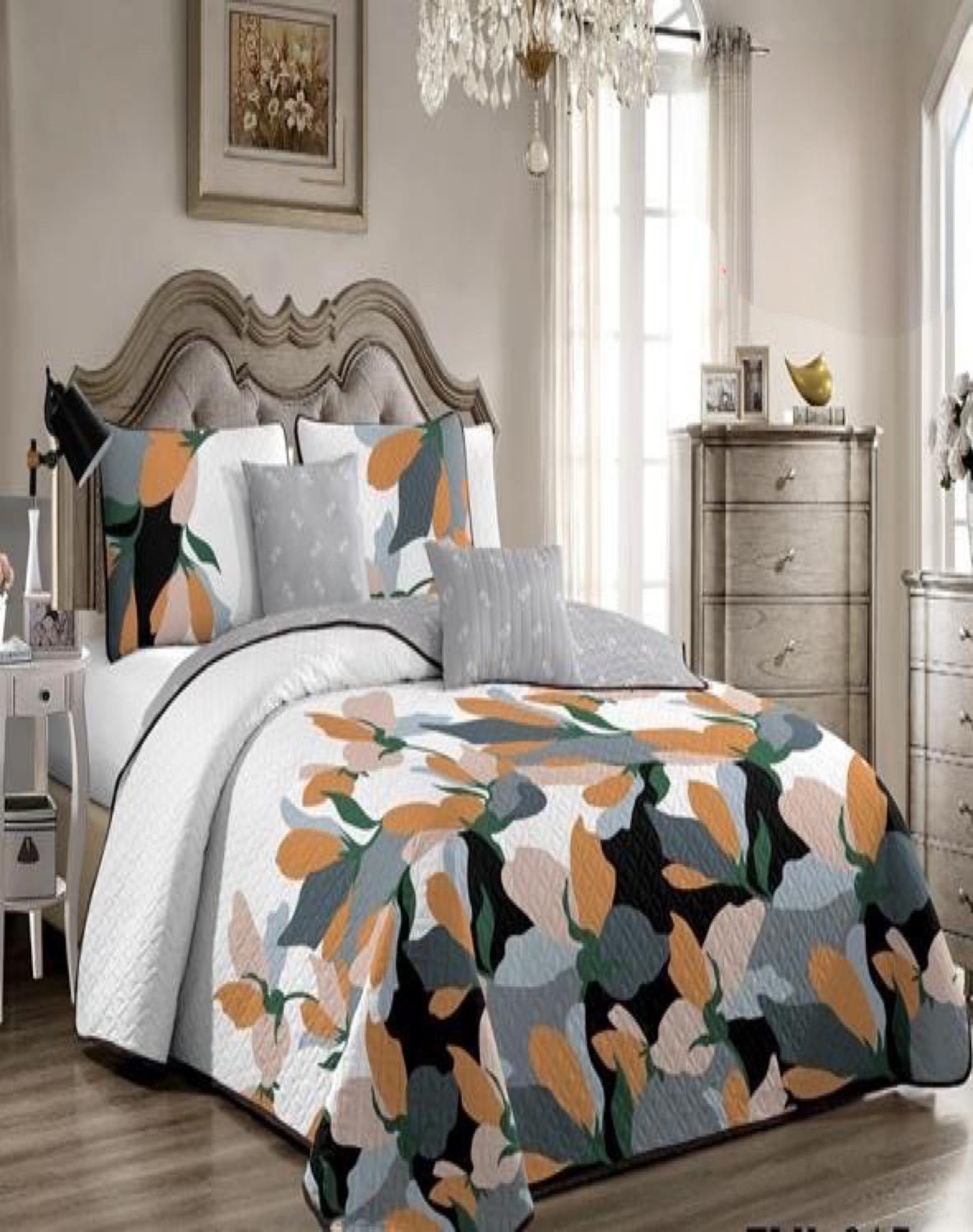 QUILT 2 PLAZAS MULTICOLOR VERANO +2 FUNDAS SUAVE 13N16 - 3