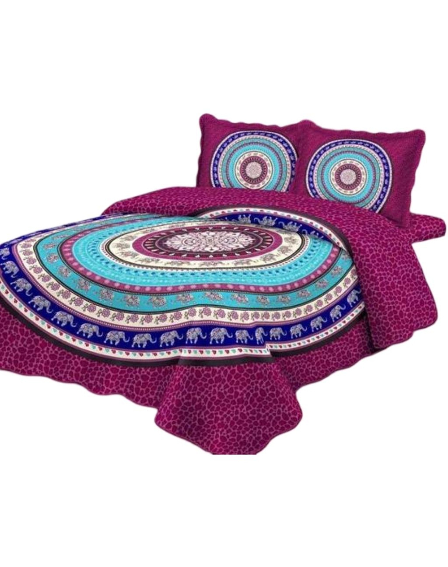 QUILT 2 PLAZAS MULTICOLOR VERANO +2 FUNDAS SUAVE 13N02 - 1