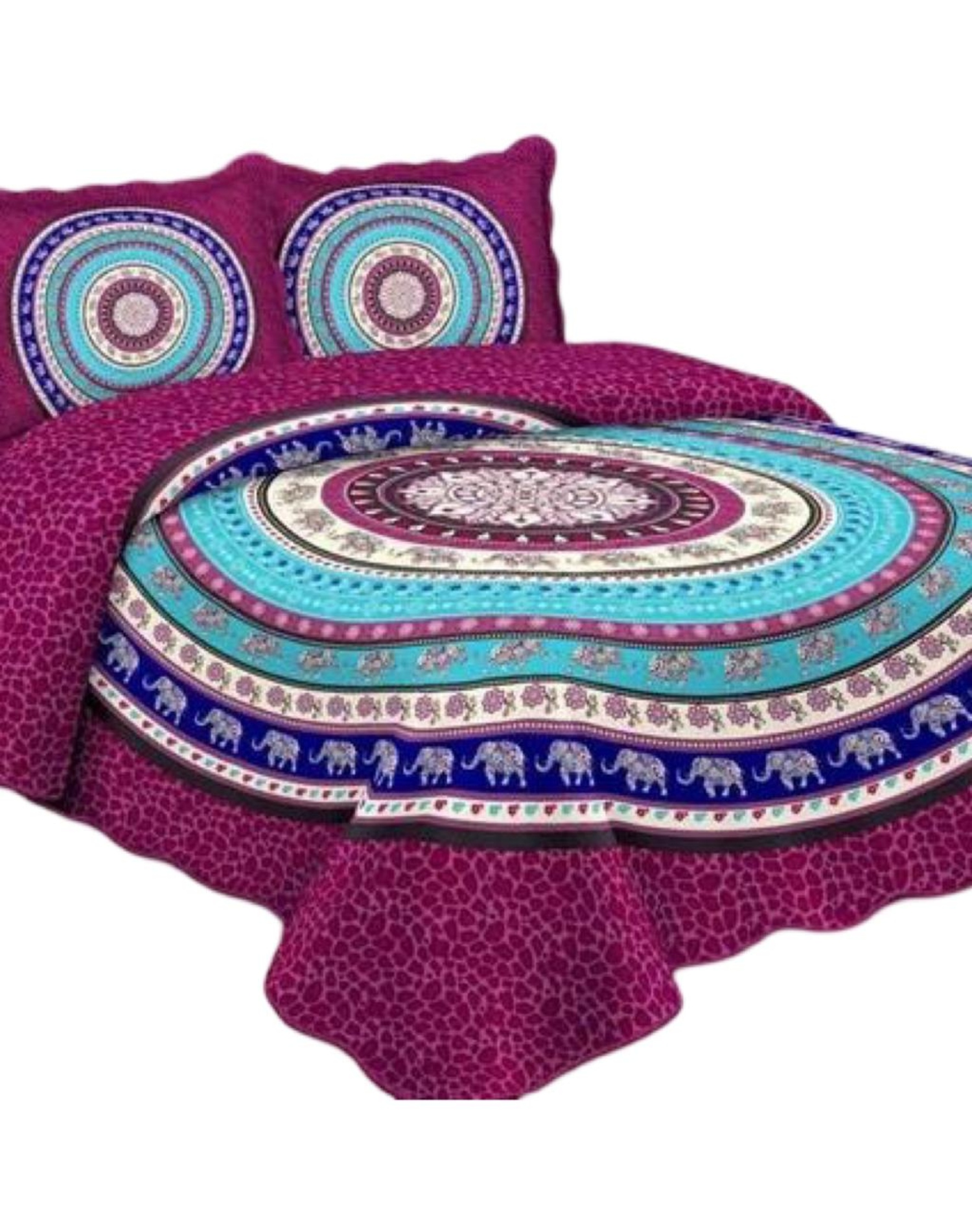 QUILT 2 PLAZAS MULTICOLOR VERANO +2 FUNDAS SUAVE 13N02 - 2