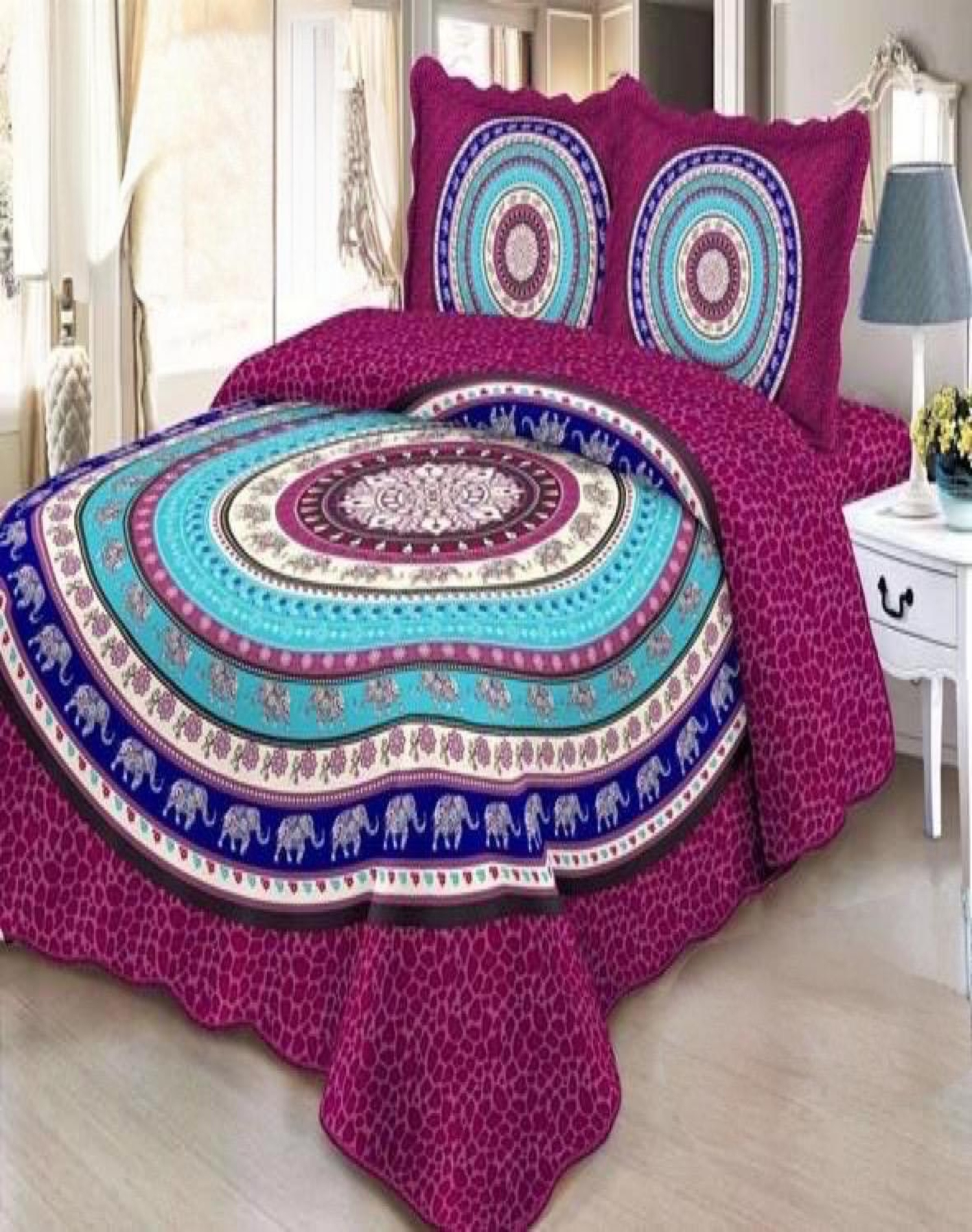 QUILT 2 PLAZAS MULTICOLOR VERANO +2 FUNDAS SUAVE 13N02 - 3