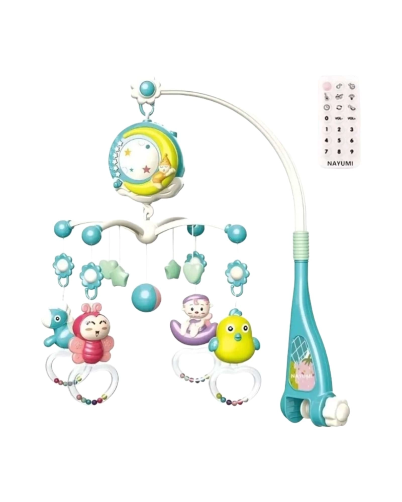 MÓVIL CUNA BEBÉ MUSICAL CON CONTROL Y LUZ 21N11 AZUL - 6